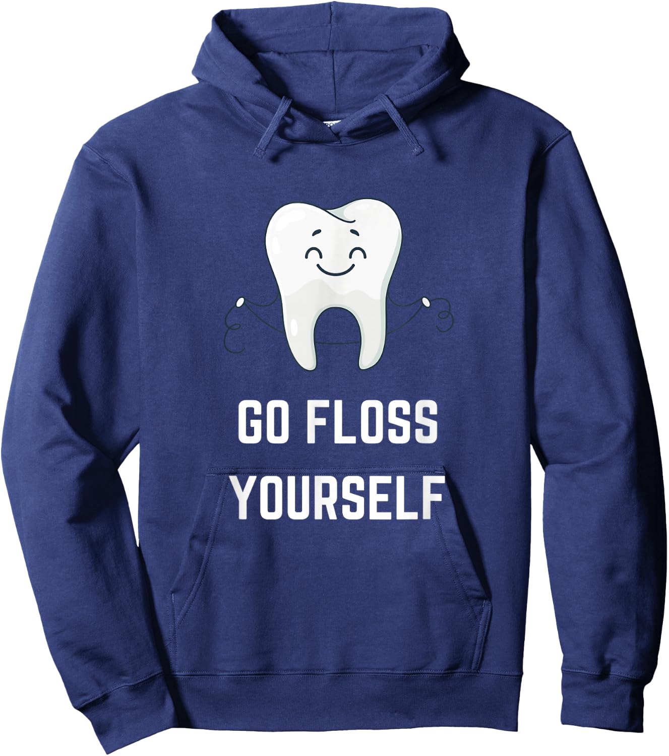 Go Floss Yourself Funny Dental Hygiene Dentist Joke Hoodie - Hoodie | Navy