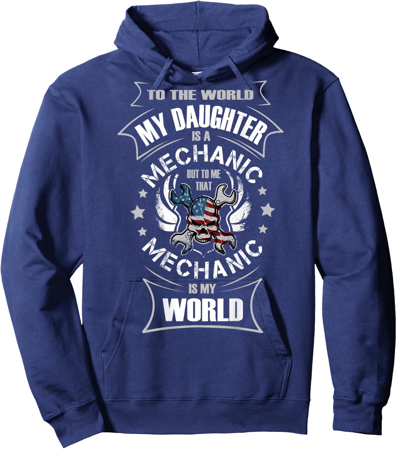 Auto Mechanics Gifts Daughter Girl Auto Mechanic Is My World Hoodie - Hoodie | Navy