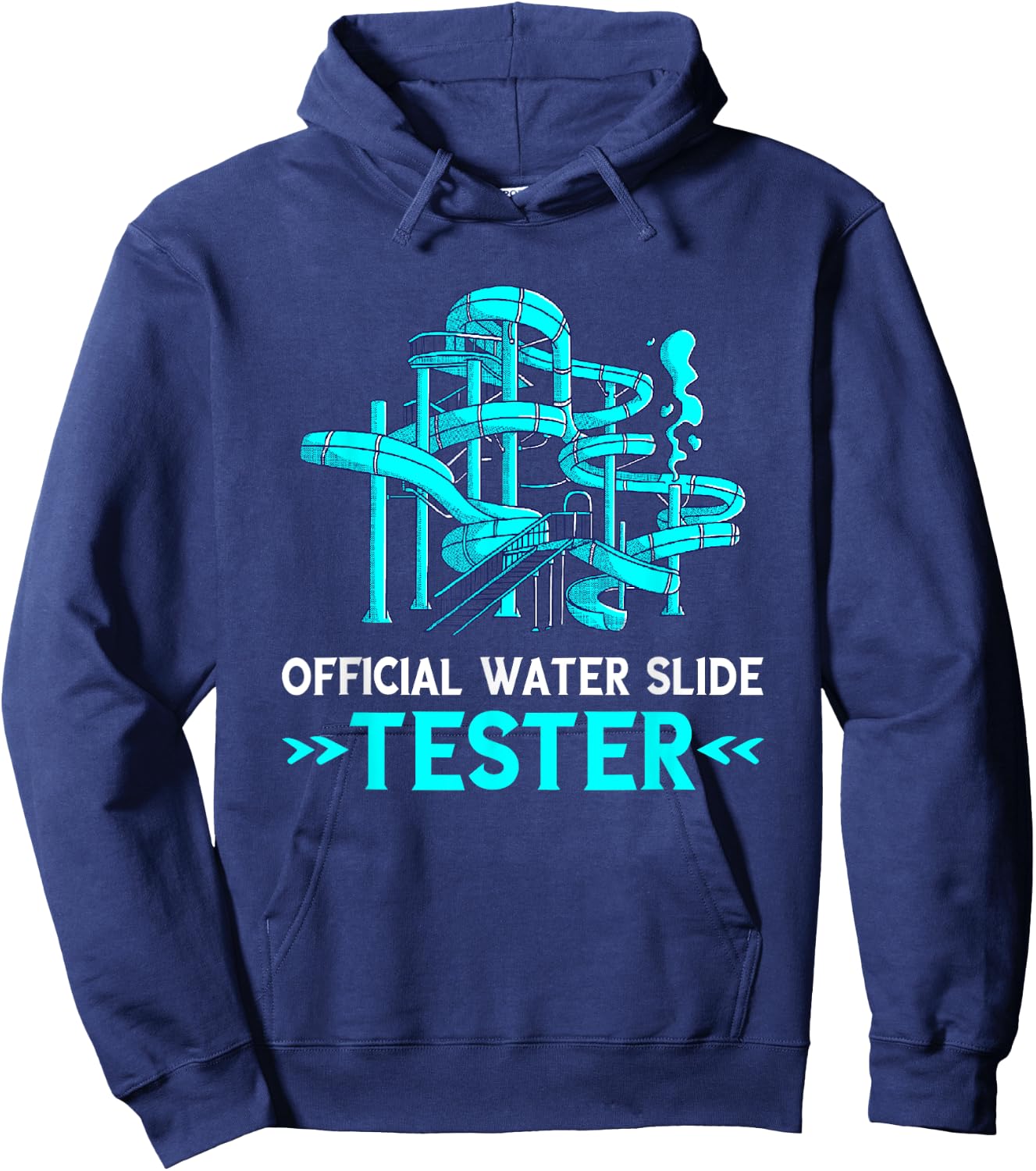 Water Slide Tester Swimmer Aqua Park Waterpark Lover Slides Hoodie - Hoodie | Navy