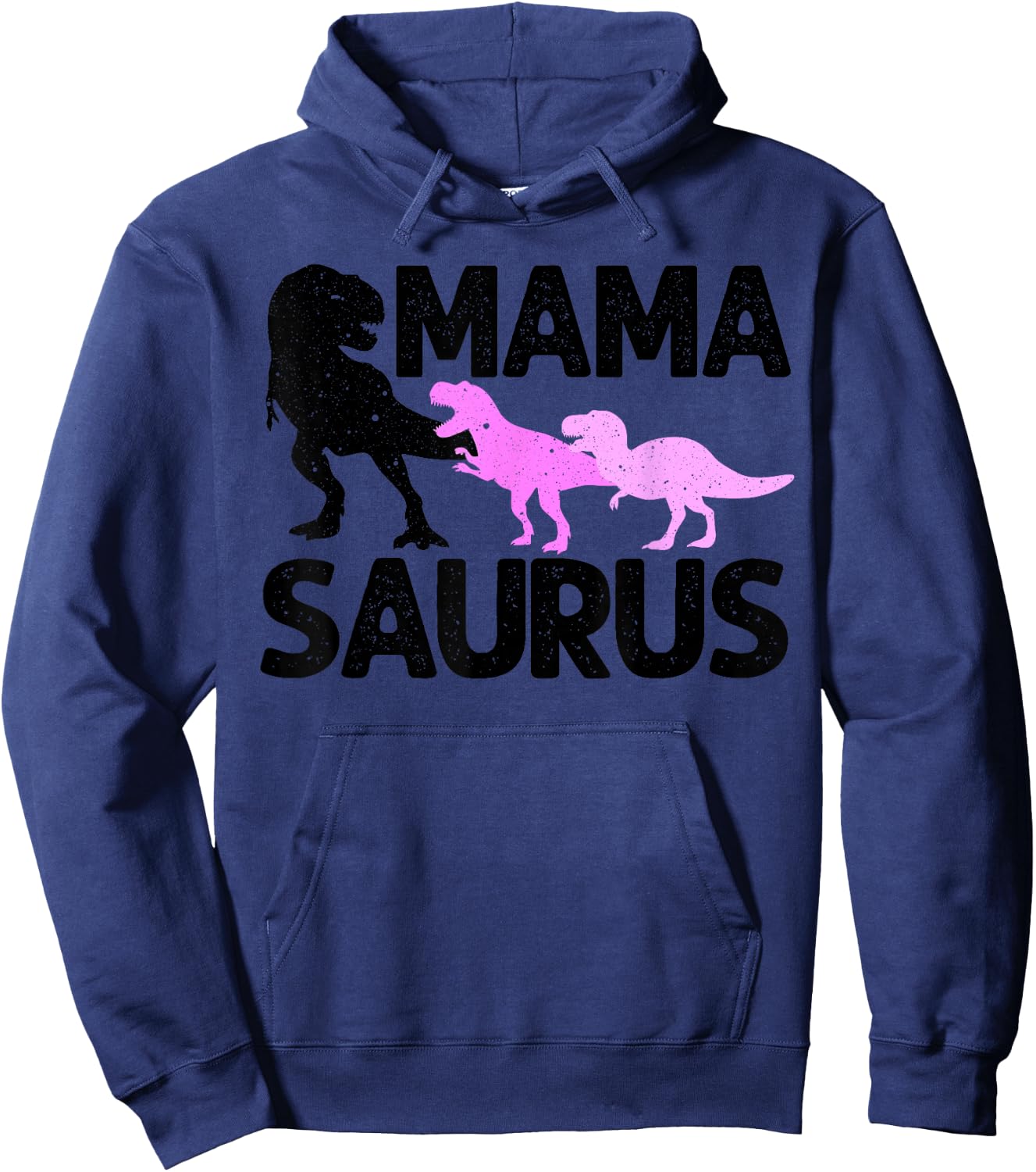 Funny Mama Saurus Gift Mommy Dinosaur Mom Of Twins Women Hoodie - Hoodie | Navy