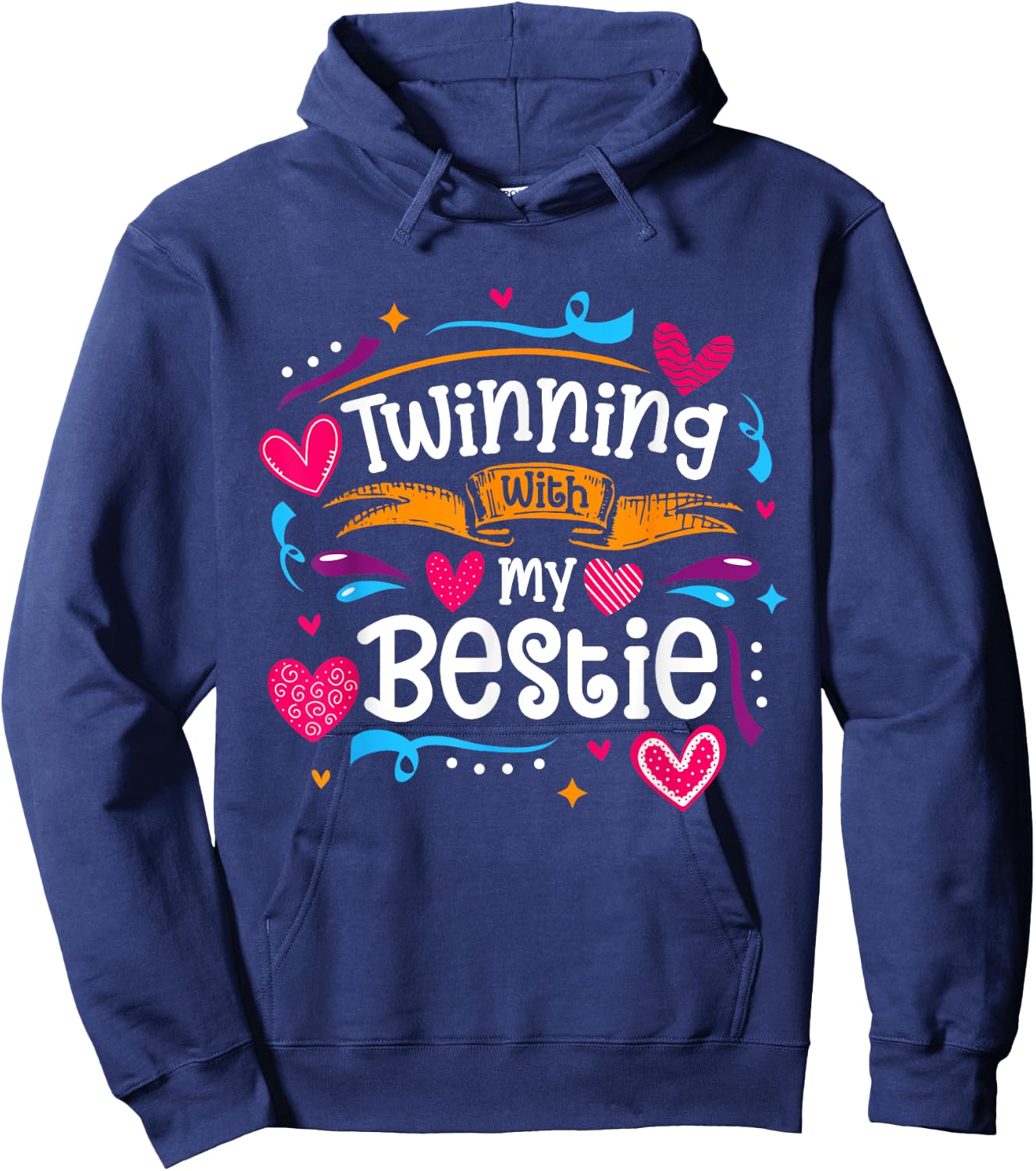 Twinning Bestie Twins Day Friends Matching Hoodie - Hoodie | Navy