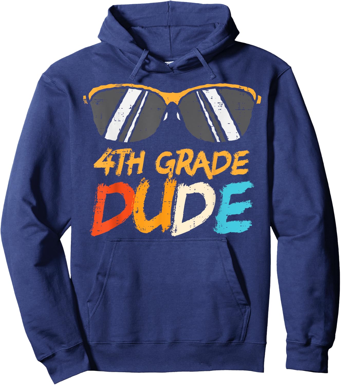 Sunglasses Fourth 4th Grade Dude Cool First Day School Boys Hoodie - Hoodie | Navy
