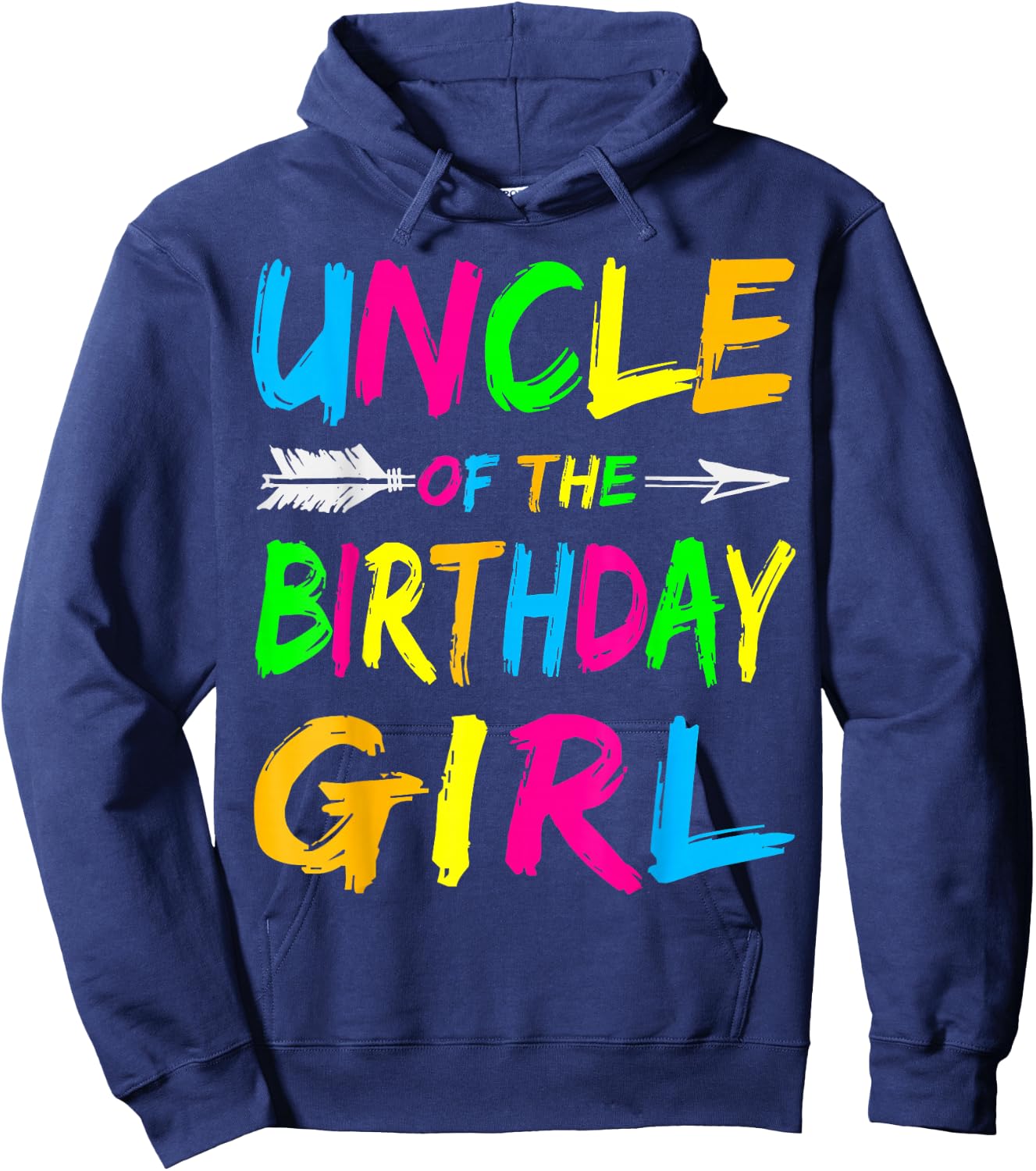 Uncle of the Birthday Girl Retro 80's Party Shirt Hoodie - Hoodie | Navy