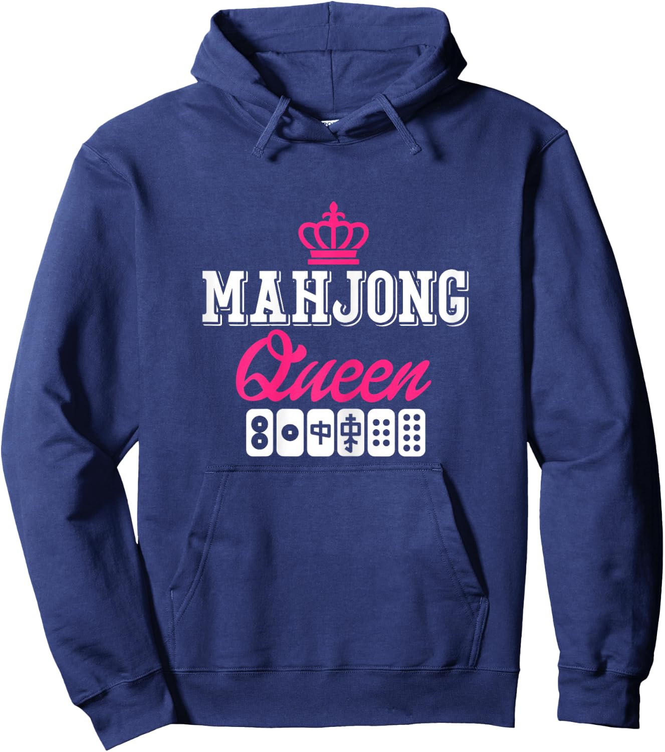Mahjong Queen Board Game Player Mah-Jongg Solitaire China Hoodie - Hoodie | Navy