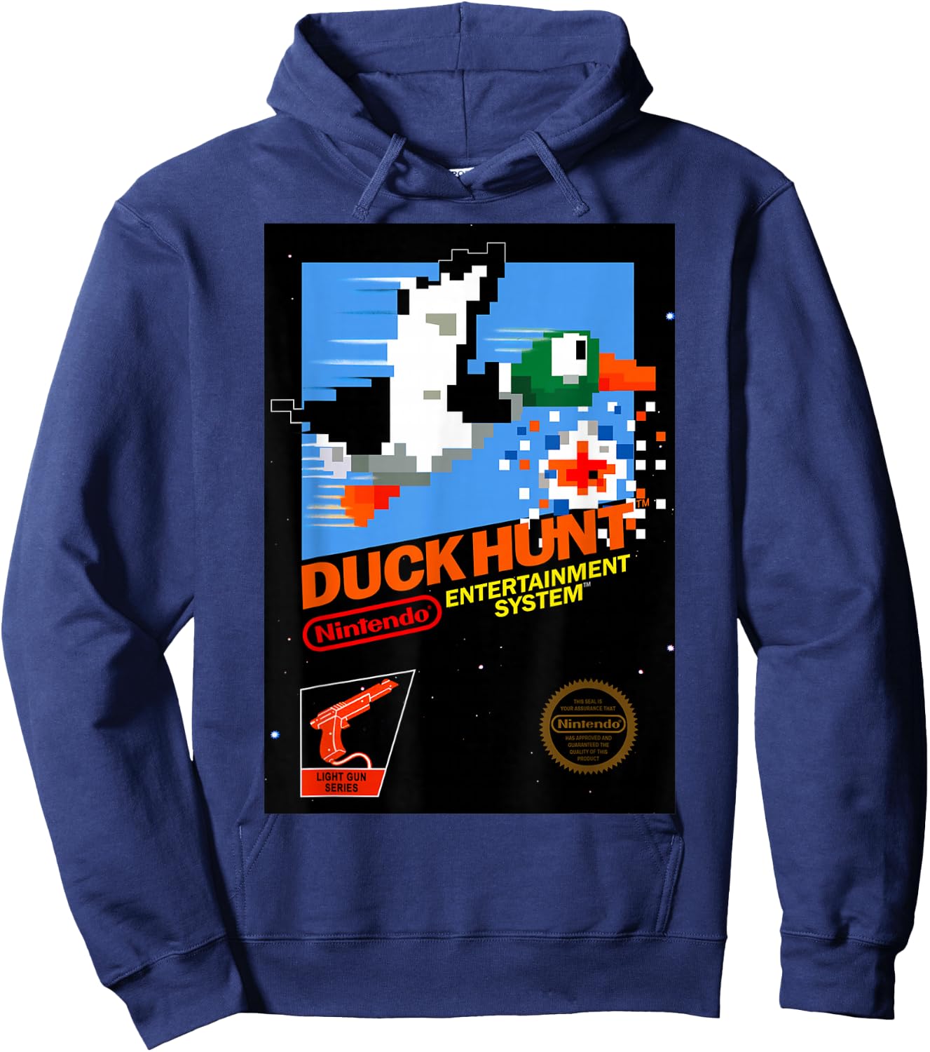 Nintendo NES Duck Hunt Retro Vintage Cover Graphic Hoodie - Hoodie | Navy