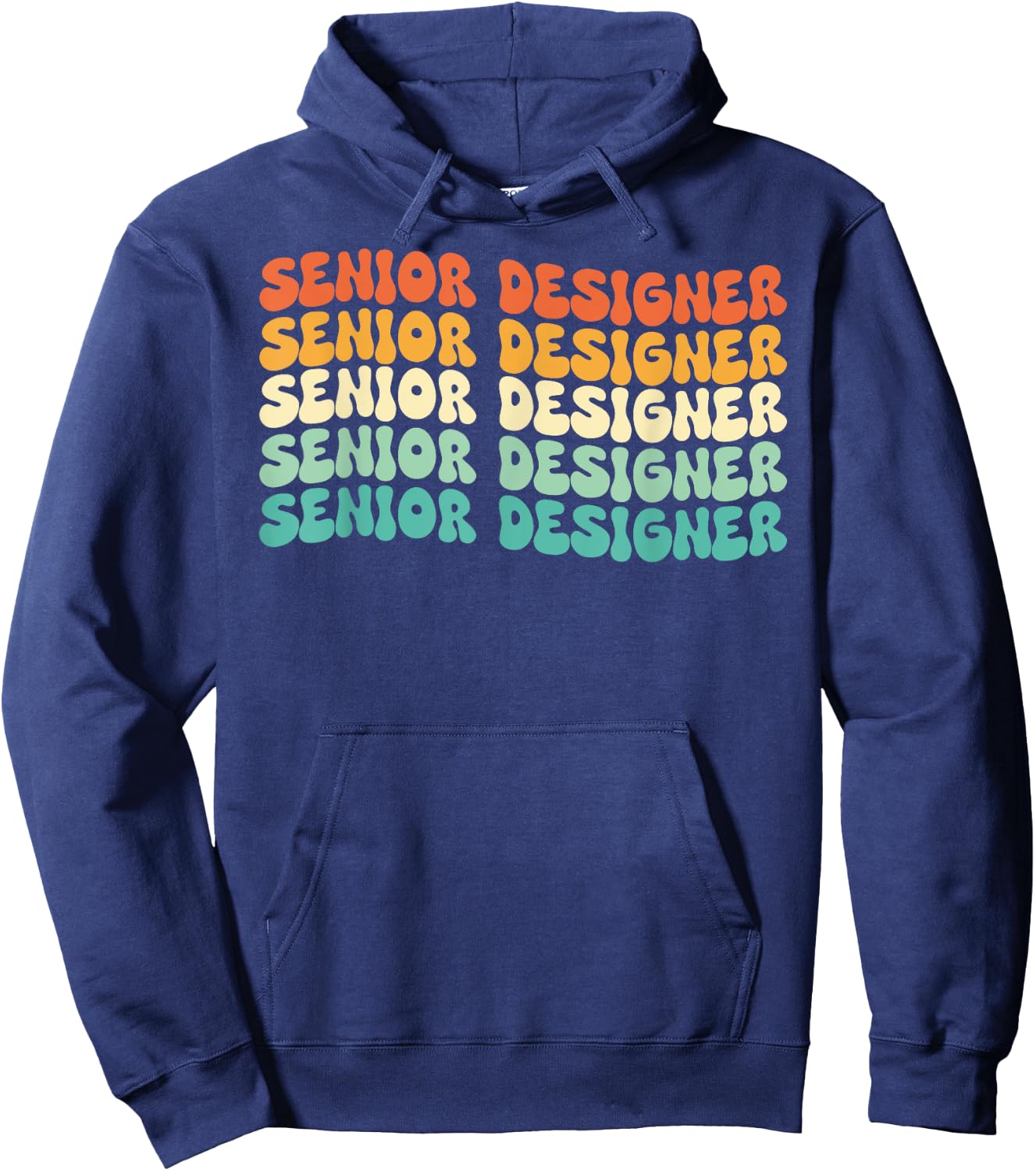 Groovy Senior Designer Job Title Hoodie - Hoodie | Navy