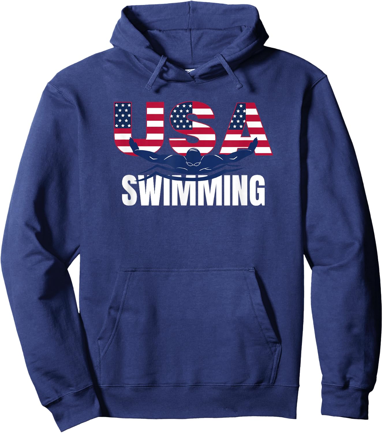 USA Swimming Athlete Summer US Swim Aquatic Sport Letters Hoodie - Hoodie | Navy