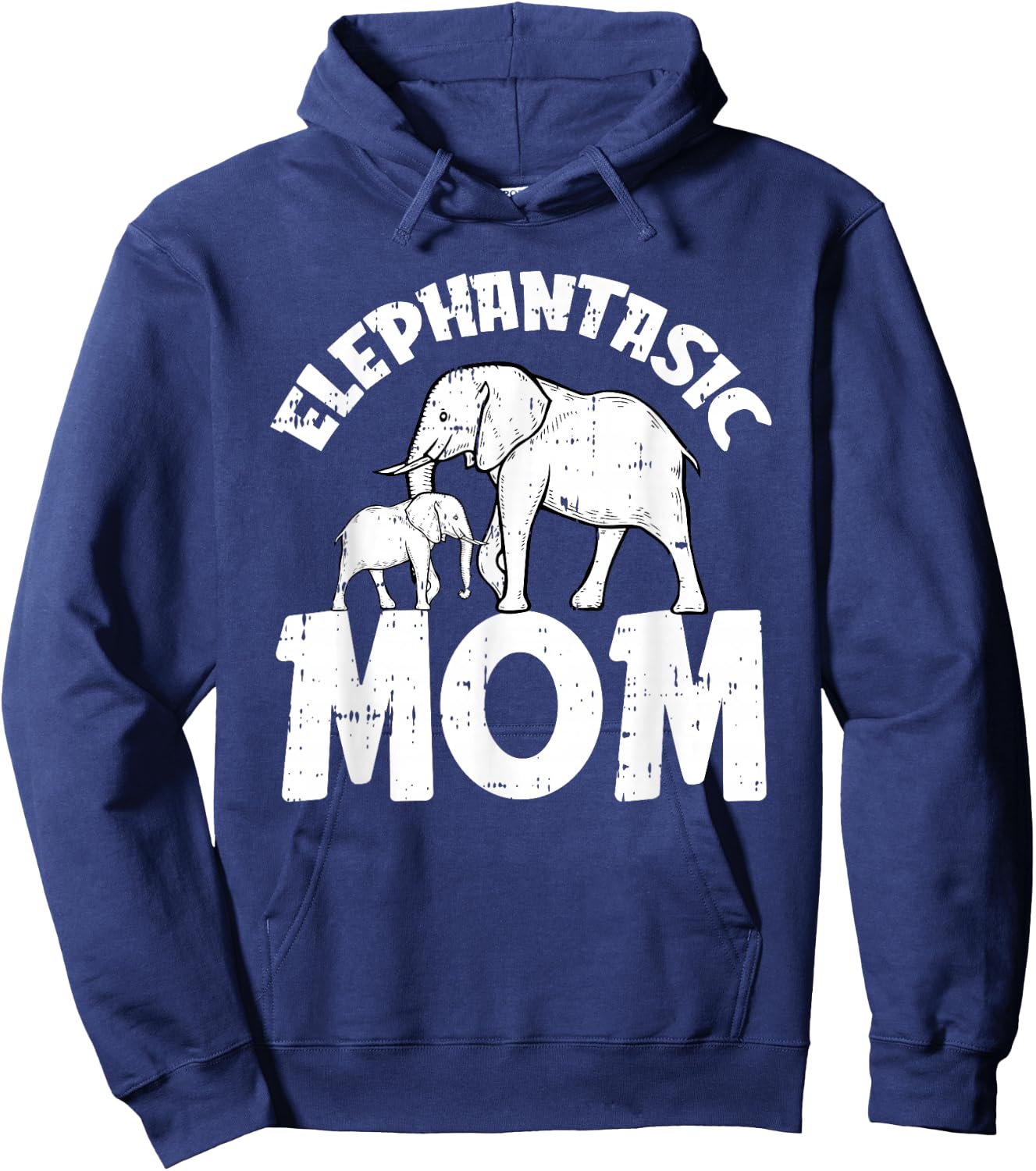 Elephantastic Mom Mothers Day Cute Mama Baby Elephant Momma Hoodie - Hoodie | Navy