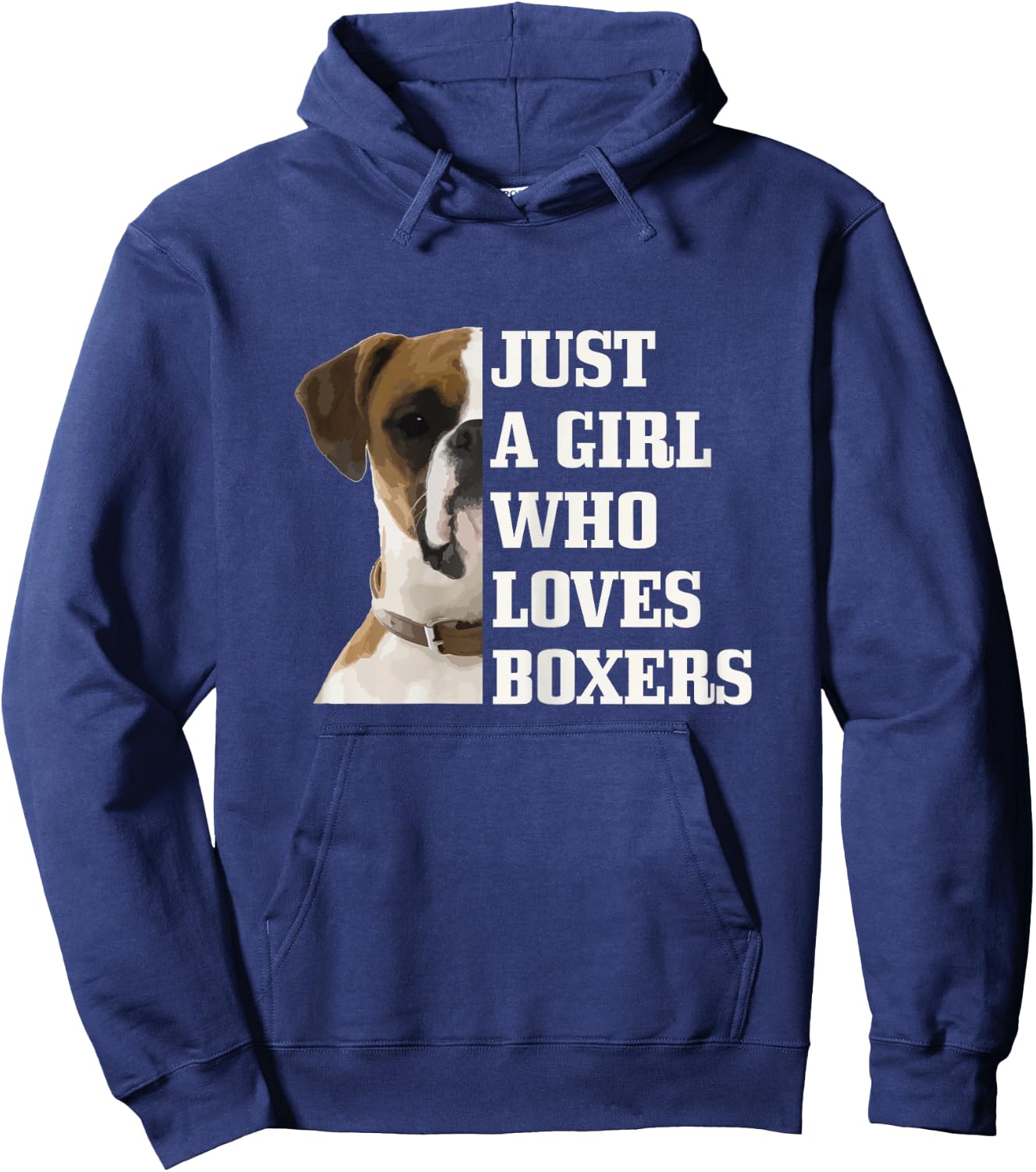 Just A Girl Who Loves Boxers Dog Boxer Mom Funny Hoodie - Hoodie | Navy