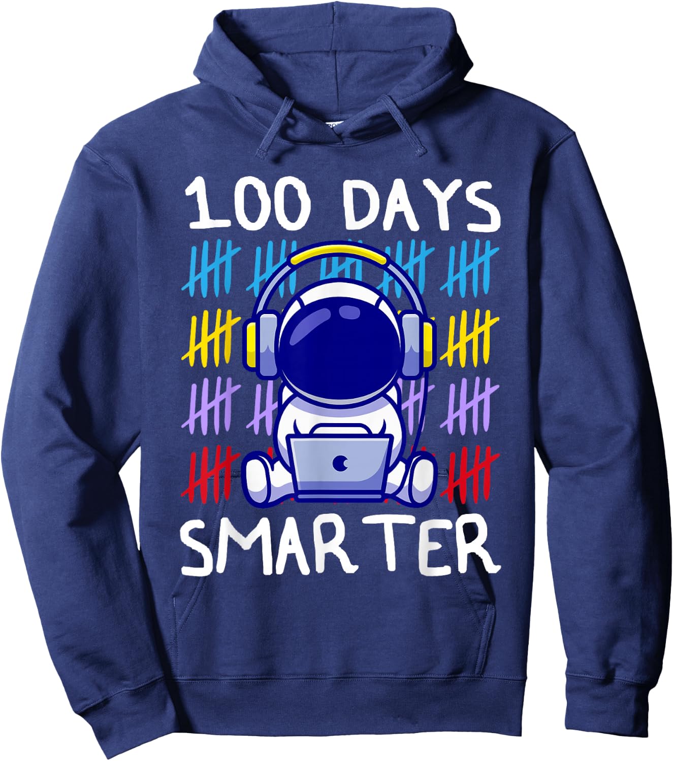 100 Day Smarter shirt 100 Day Online school Astronaut Lovers Hoodie - Hoodie | Navy
