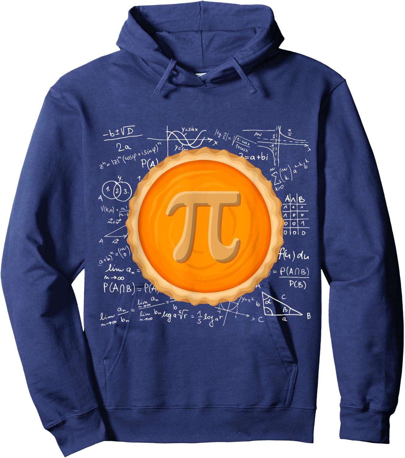 Pumpkin Pie Math Shirt Pi Day Funny Halloween Thanksgiving Hoodie - Hoodie | Navy