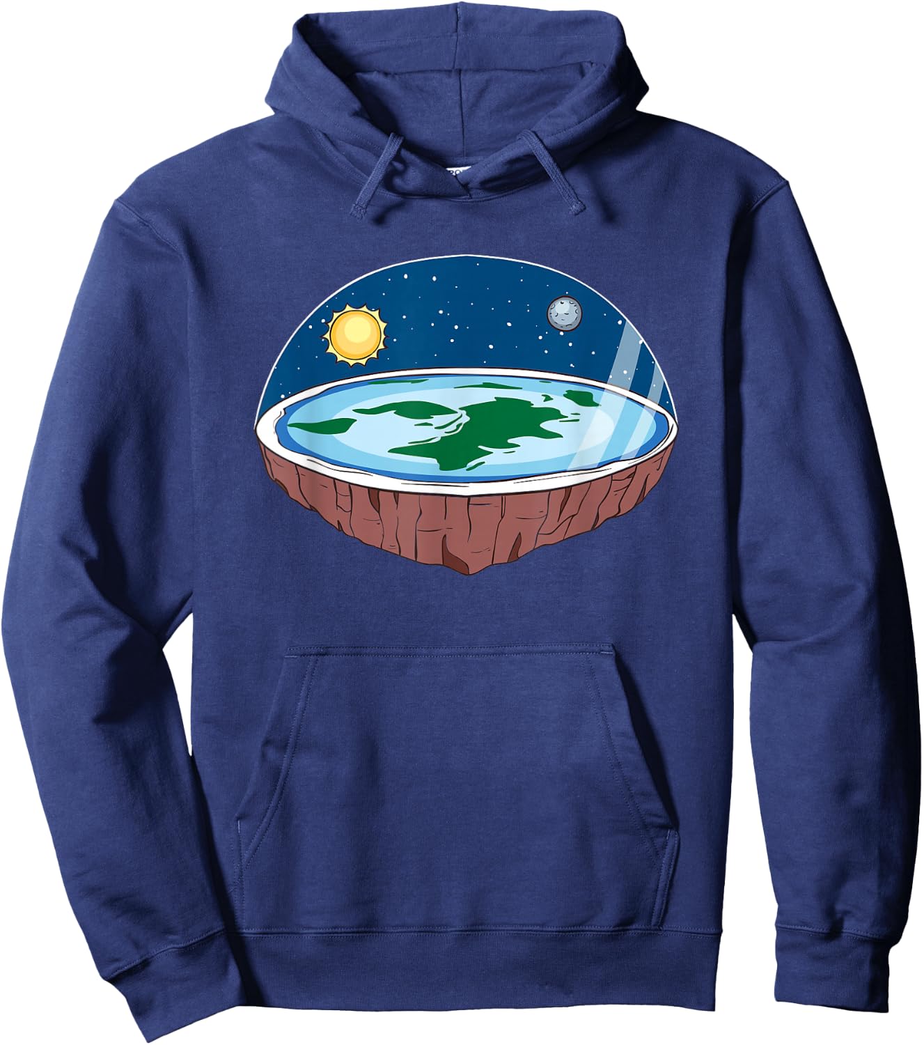Flat Earth Ice Wall Shirt Flat Theory Society Hoodie - Hoodie | Navy