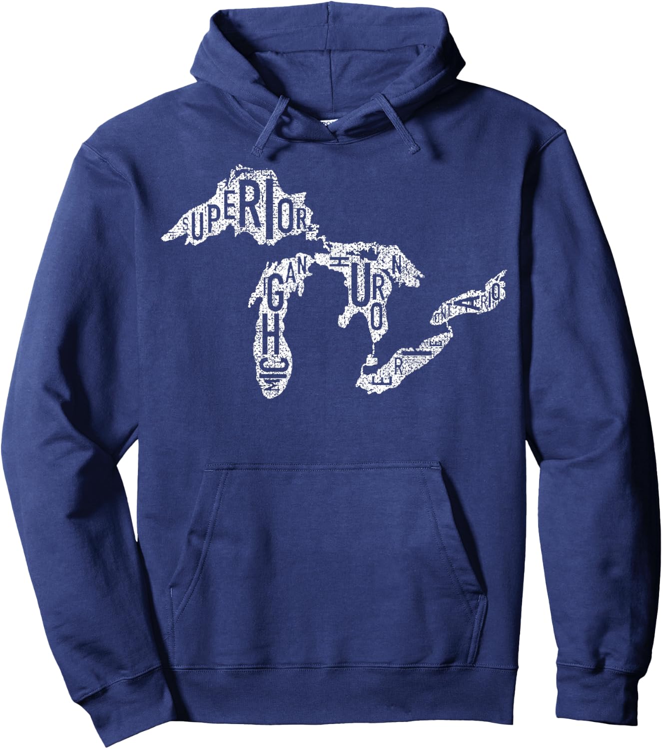 Distressed Great Lakes Hoodie - Hoodie | Navy