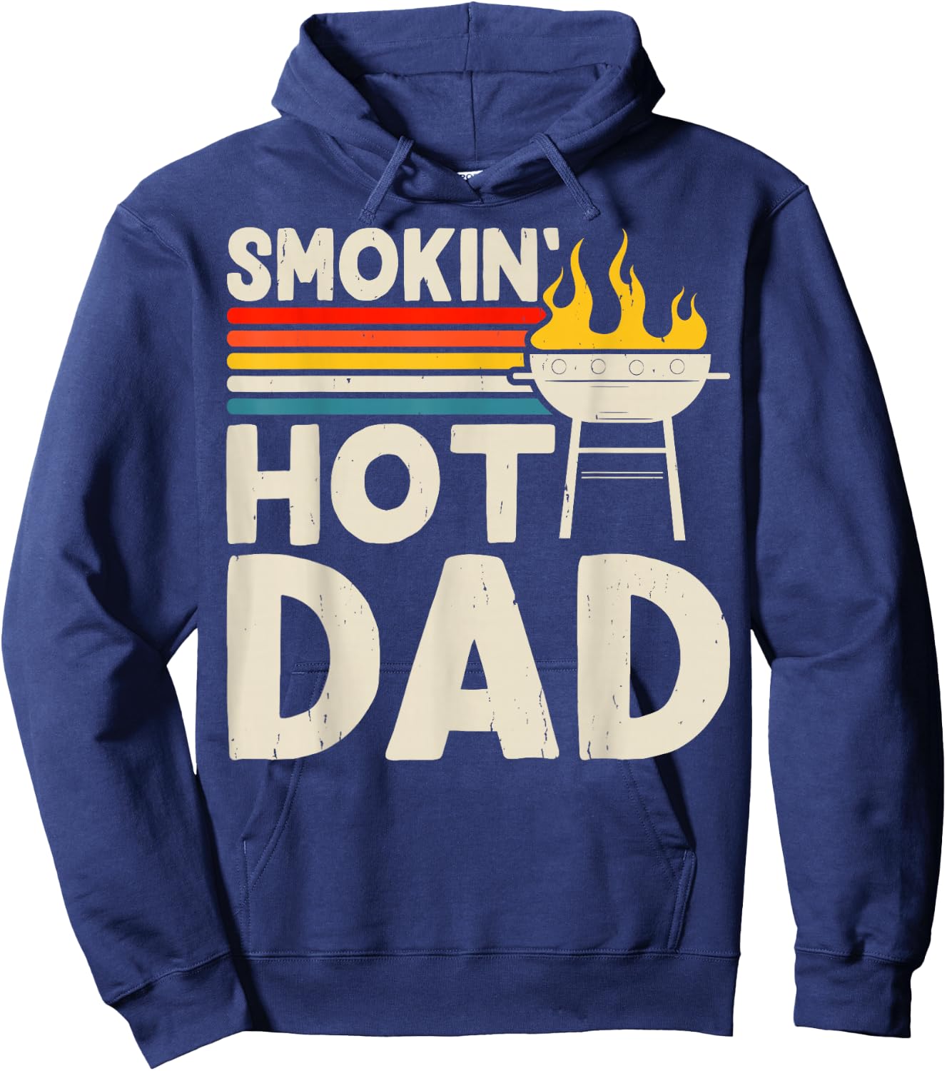 Smokin Hot Dad BBQ Grill Master Fathers Day Hoodie - Hoodie | Navy