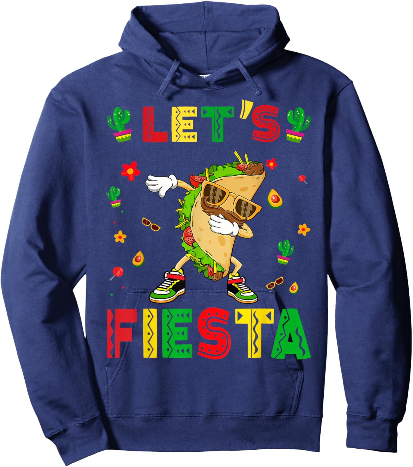 Let's Fiesta Tacos Dabbing Cinco De Mayo Mexican Party Hoodie - Hoodie | Navy