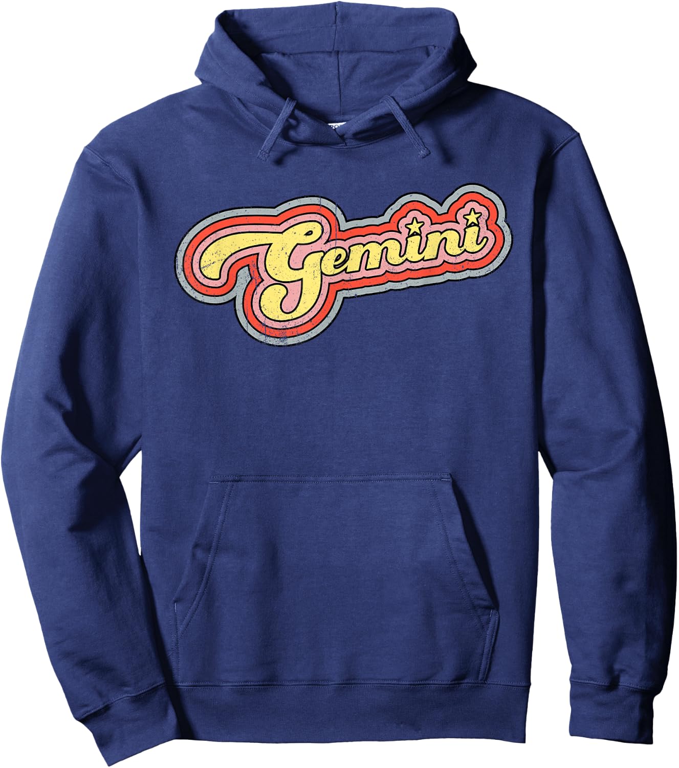 Retro Gemini Zodiac Twins May June Birthday Sign Horoscope Hoodie - Hoodie | Navy