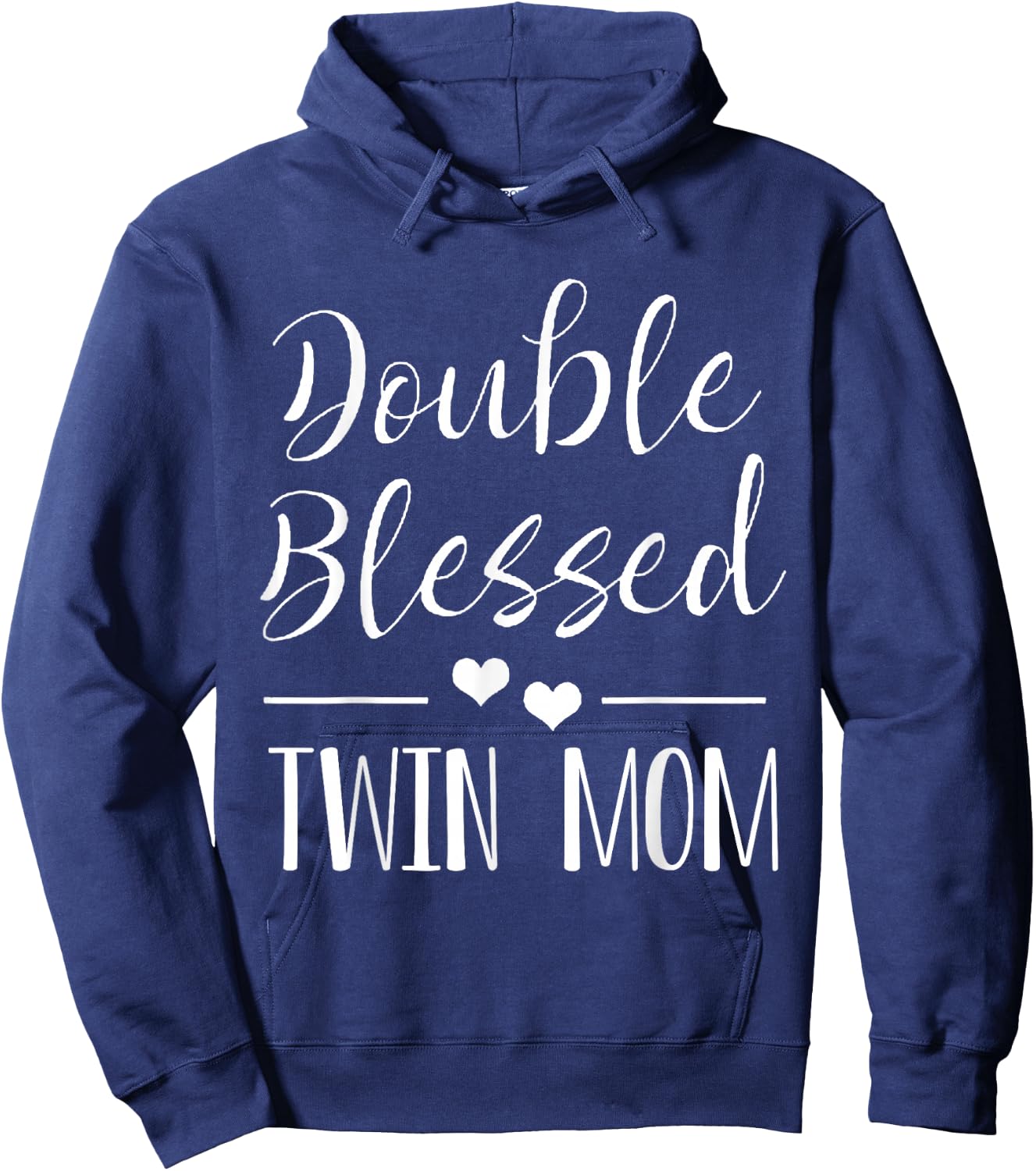Twin Mama Twin Mom to Be Pregnancy Announcement Hoodie - Hoodie | Navy