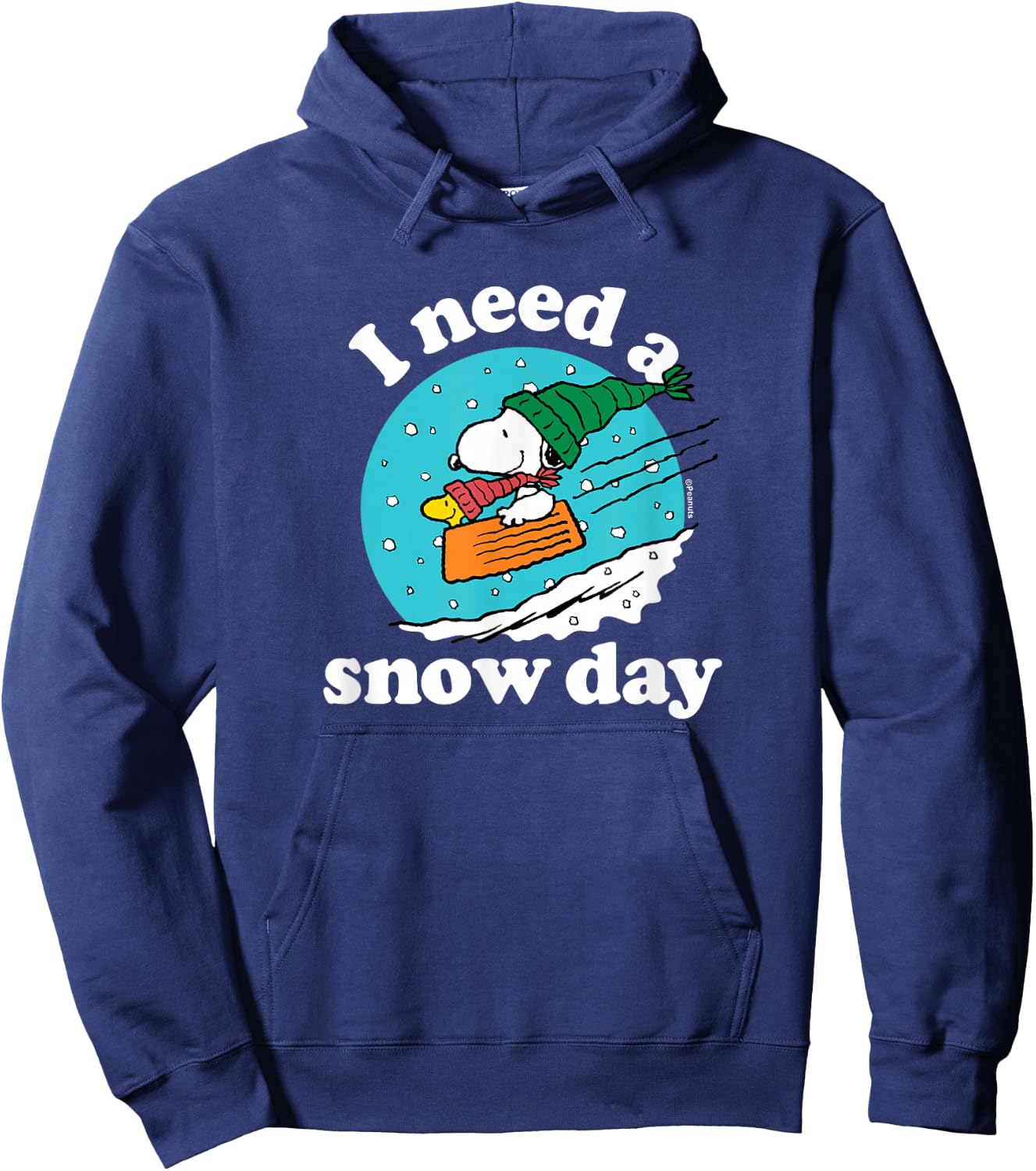 Peanuts - Christmas Snoopy - I Need A Snow Day Hoodie - Hoodie | Navy