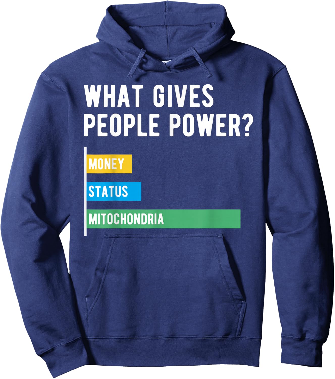What Gives People Power, Mitochondria, Funny Science Hoodie - Hoodie | Navy