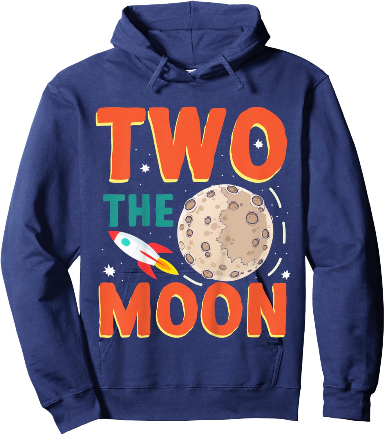 Two The Moon Toddler 2nd Birthday Gift 2 Year Old Hoodie - Hoodie | Navy