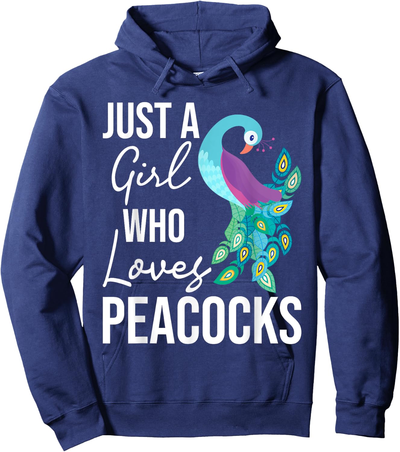 A Girl Who Loves Peacocks - Zookeeper Ornithologist Hoodie - Hoodie | Navy