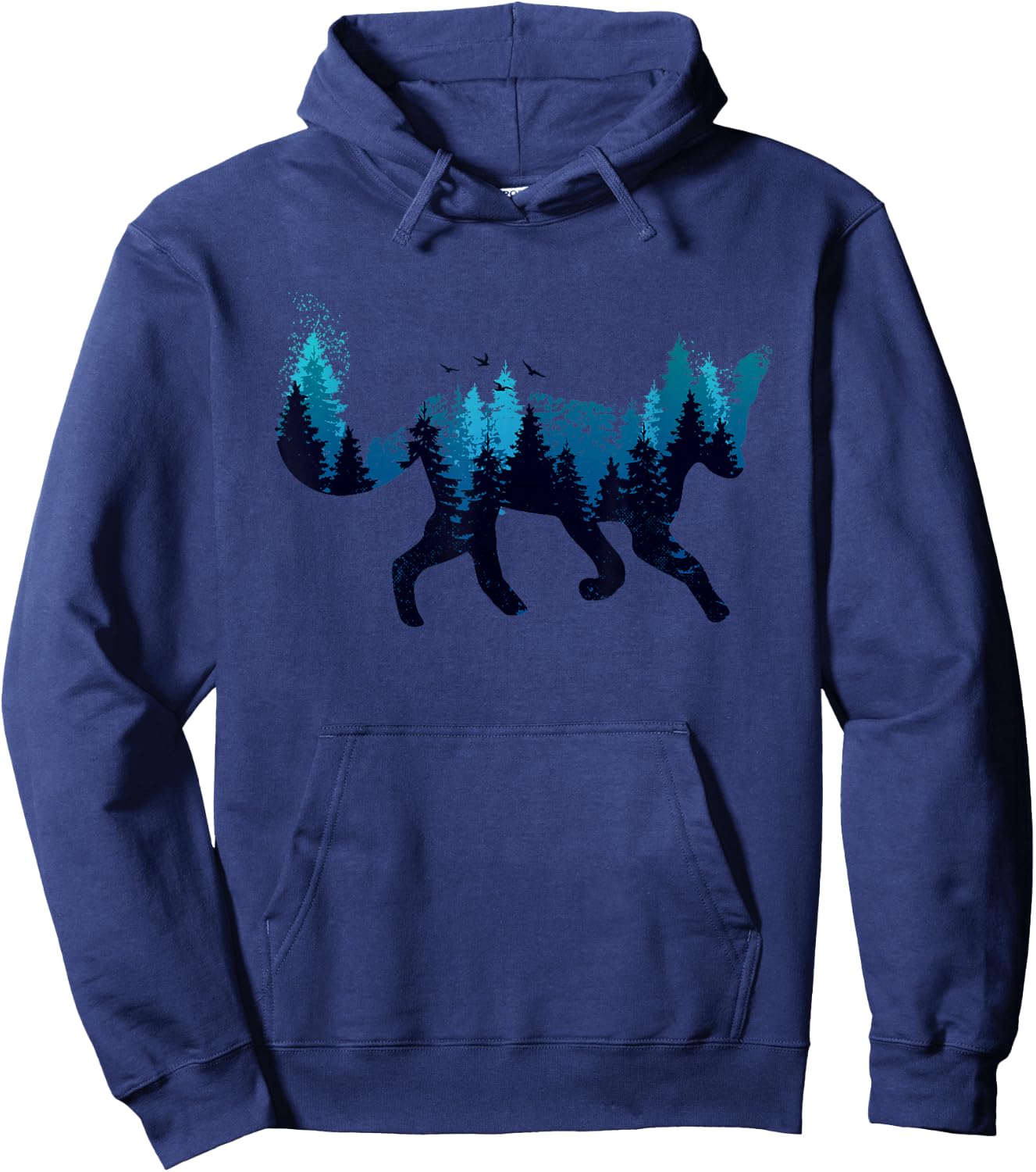 Arctic Fox Landscape Animal Trees Night Arctic Fox Lover Hoodie - Hoodie | Navy