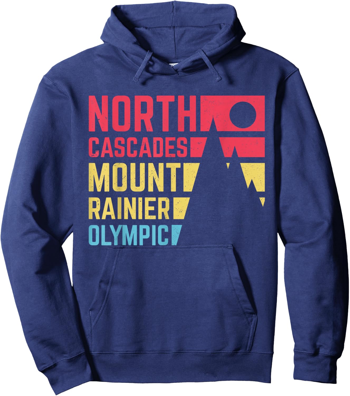 Vintage North Cascades Mount Rainier Olympic National Park Hoodie - Hoodie | Navy