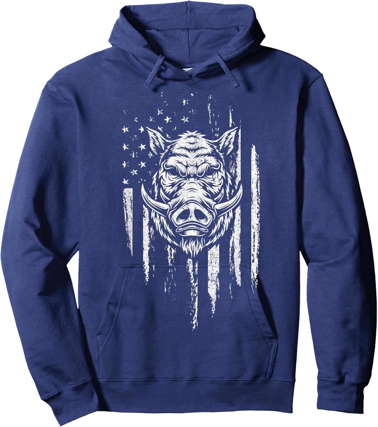 Wild Hog Hunting American Flag Pig Slayer Boar Hunter Gift Men Hoodie - Hoodie | Navy