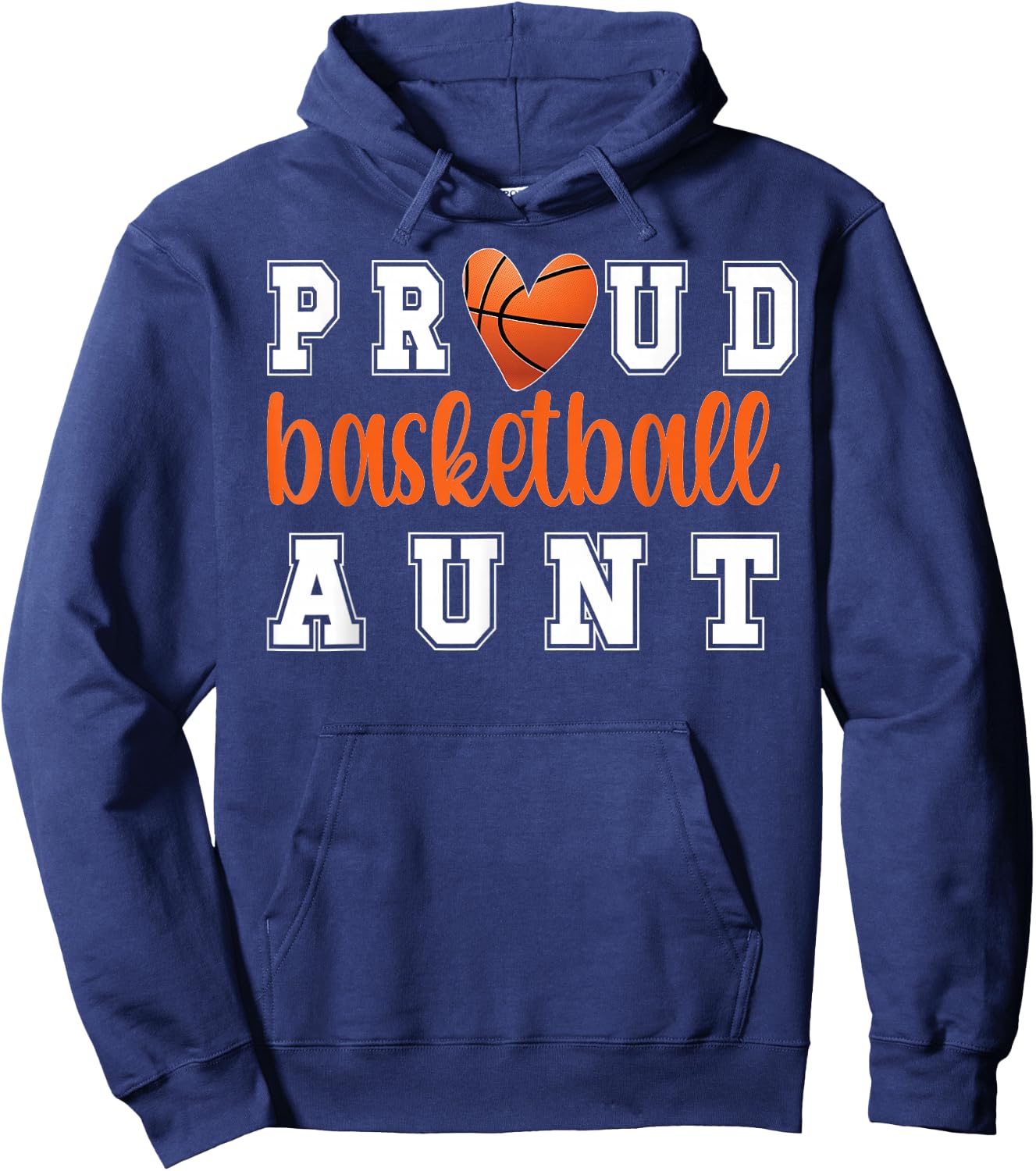 Proud Basketball Aunt | Aunt Of A Basketball Player Auntie Hoodie - Hoodie | Navy