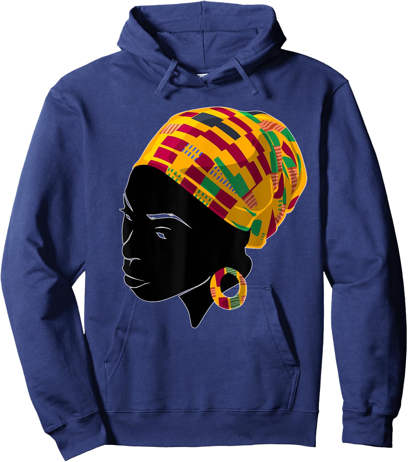 Funny Kente Cloth Head Wrap Gift African American Women Hoodie - Hoodie | Navy