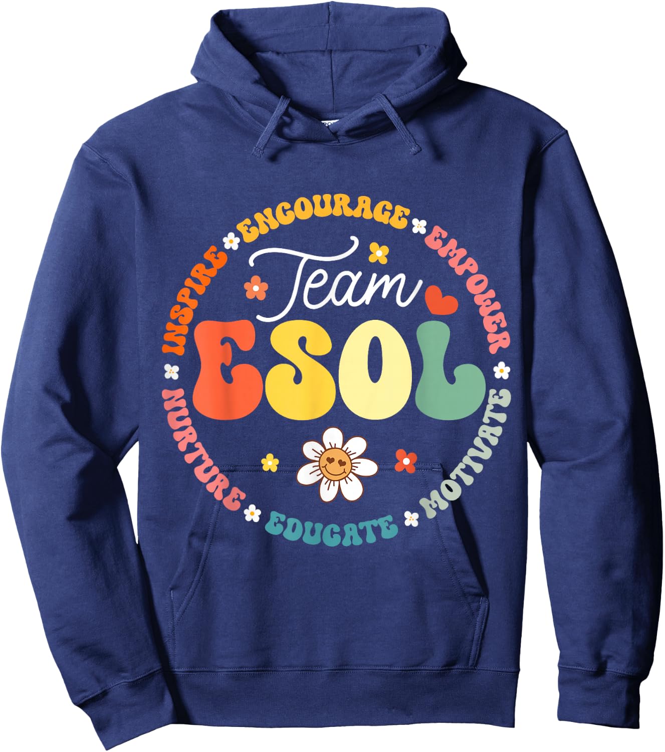 Team ESOL Teachers and Students Back To School Squad Hoodie - Hoodie | Navy