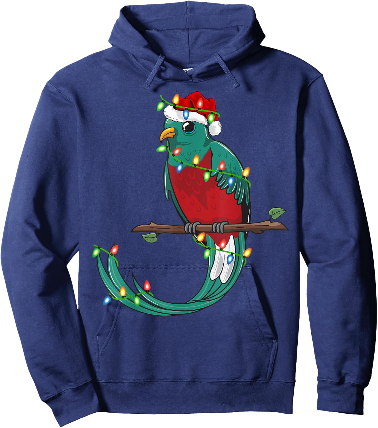 Quetzal Bird Lover Xmas Santa Hat Quetzal Christmas Hoodie - Hoodie | Navy