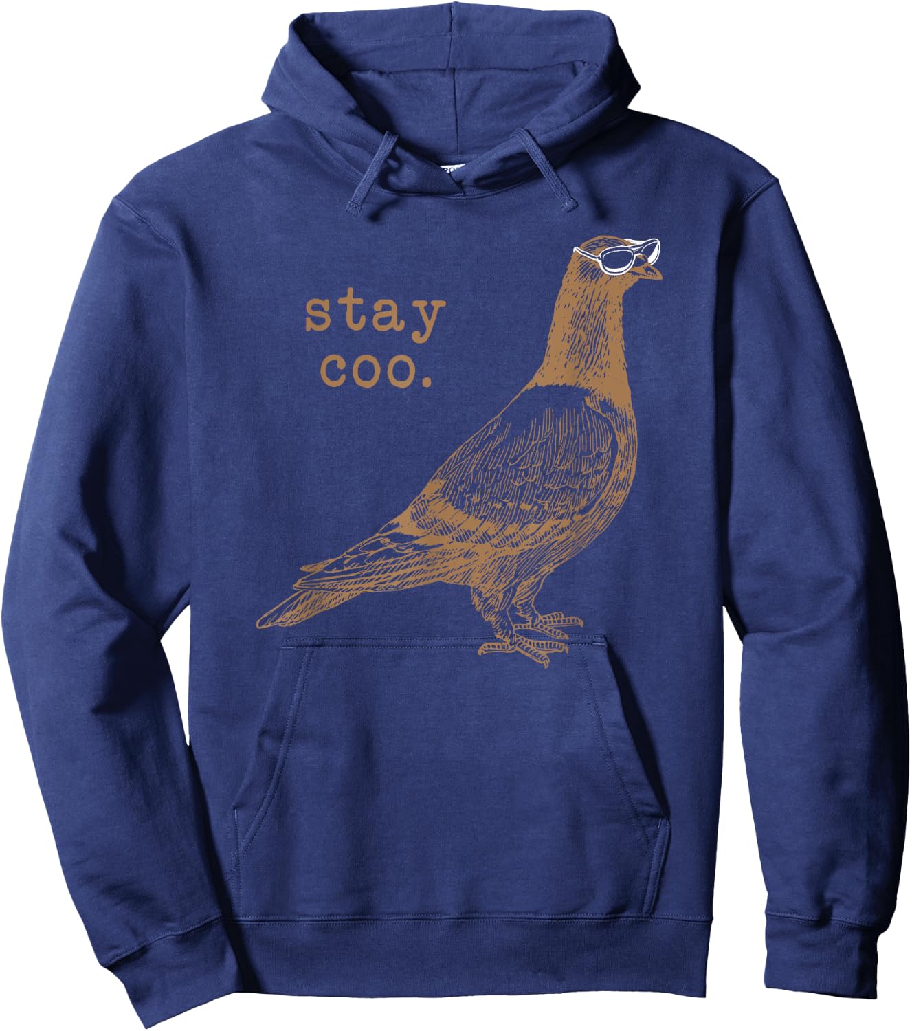Fun Pigeon Shirt, Cool Bird With Sunglasses Pun Gift Hoodie - Hoodie | Navy
