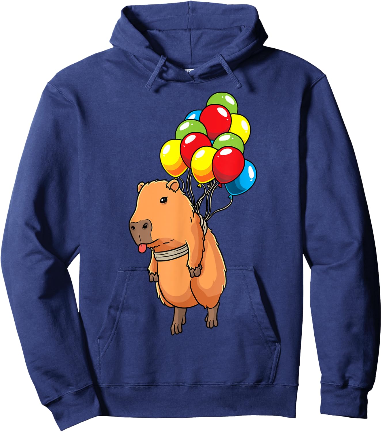 Capybara Giant Cavy Rodent With Balloons Capybara Hoodie - Hoodie | Navy
