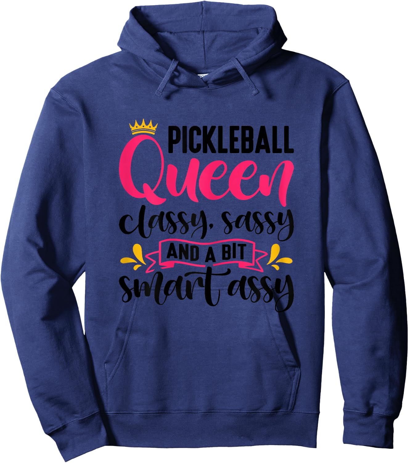Funny Pickleball Queen Graphic Pickleball Player Hoodie - Hoodie | Navy