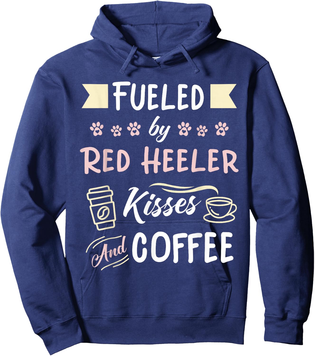 Red Heeler Mom Australian Cattle Dog Coffee Lover Hoodie - Hoodie | Navy