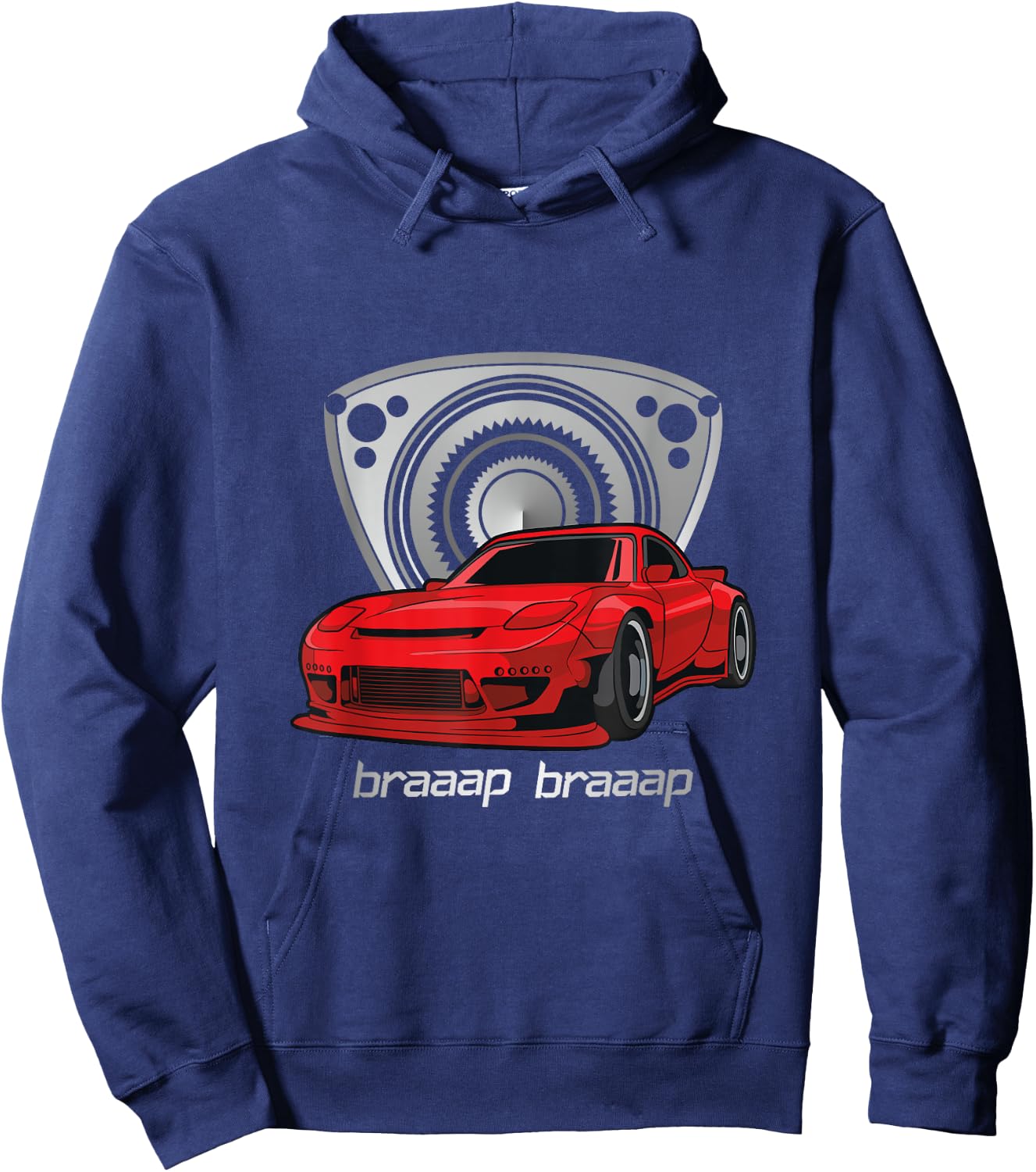 Rotary Engine 13B Auto Meet Tuning Rx Japan Rotorlife BRAAP Hoodie - Hoodie | Navy