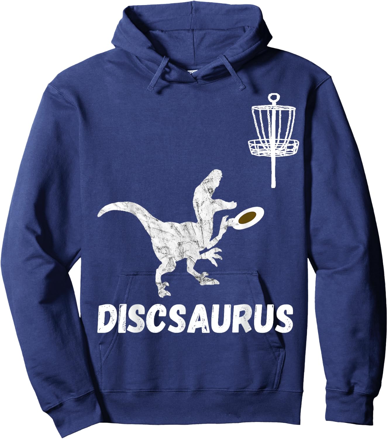 Disc Golf Dinosaur Frolfing T-Rex Dino Funny Disc Golfing Hoodie - Hoodie | Navy