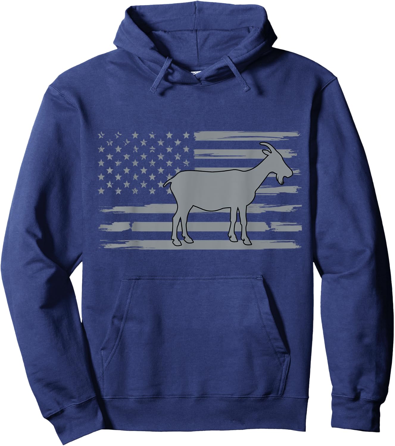 Goat USA American Flag Funny Goat Lover Owner Men Women Kids Hoodie - Hoodie | Navy