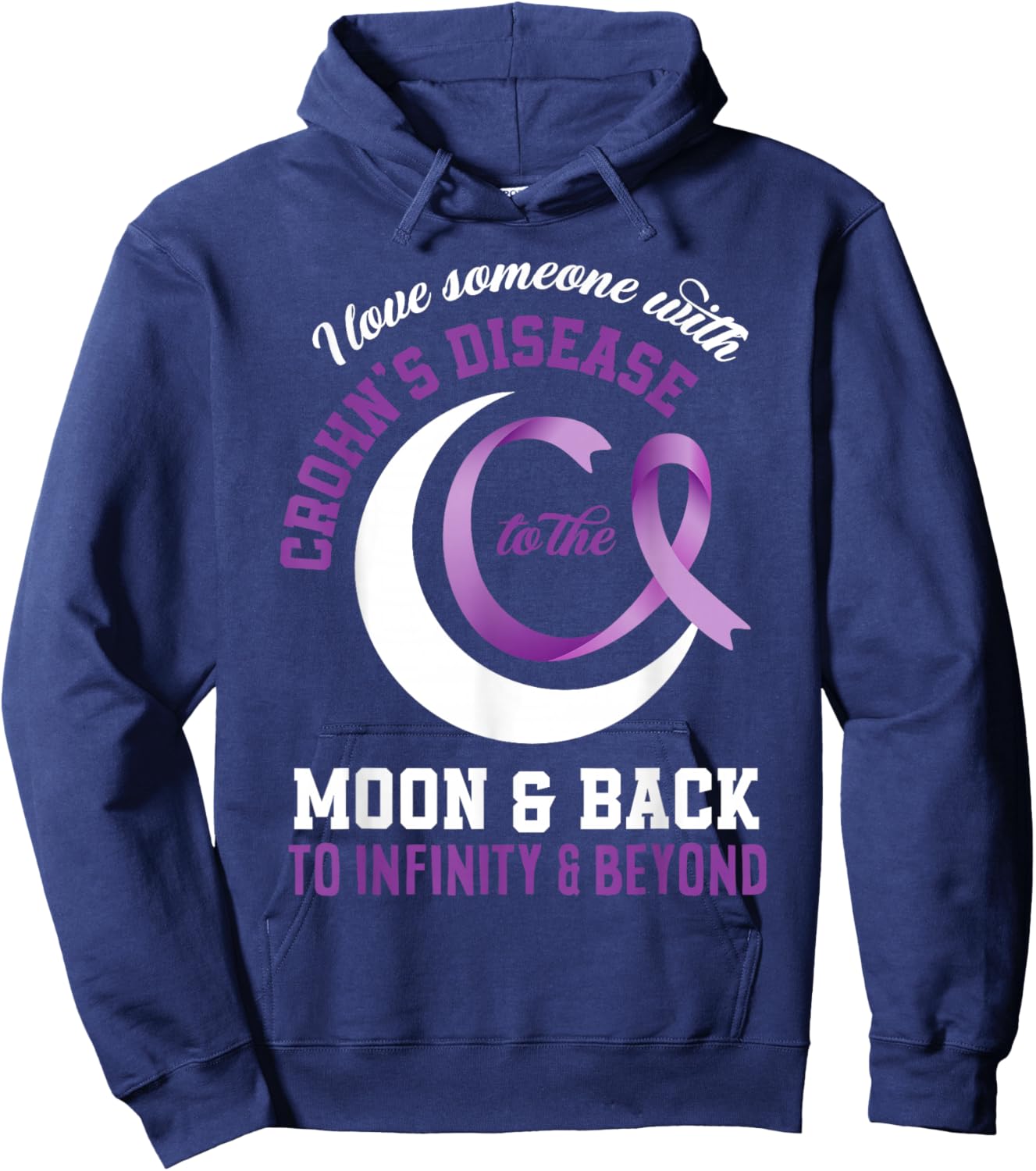 I Love Someone With Crohn's Disease Crohn's Awareness Hoodie - Hoodie | Navy
