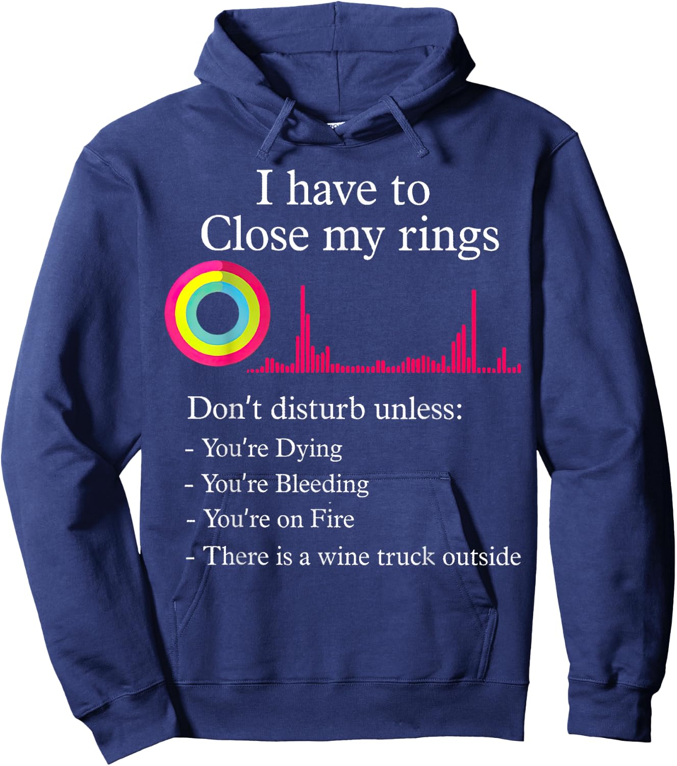 I Have To Close My Rings Funny Workout Gym Lover Retro Gym Hoodie - Hoodie | Navy