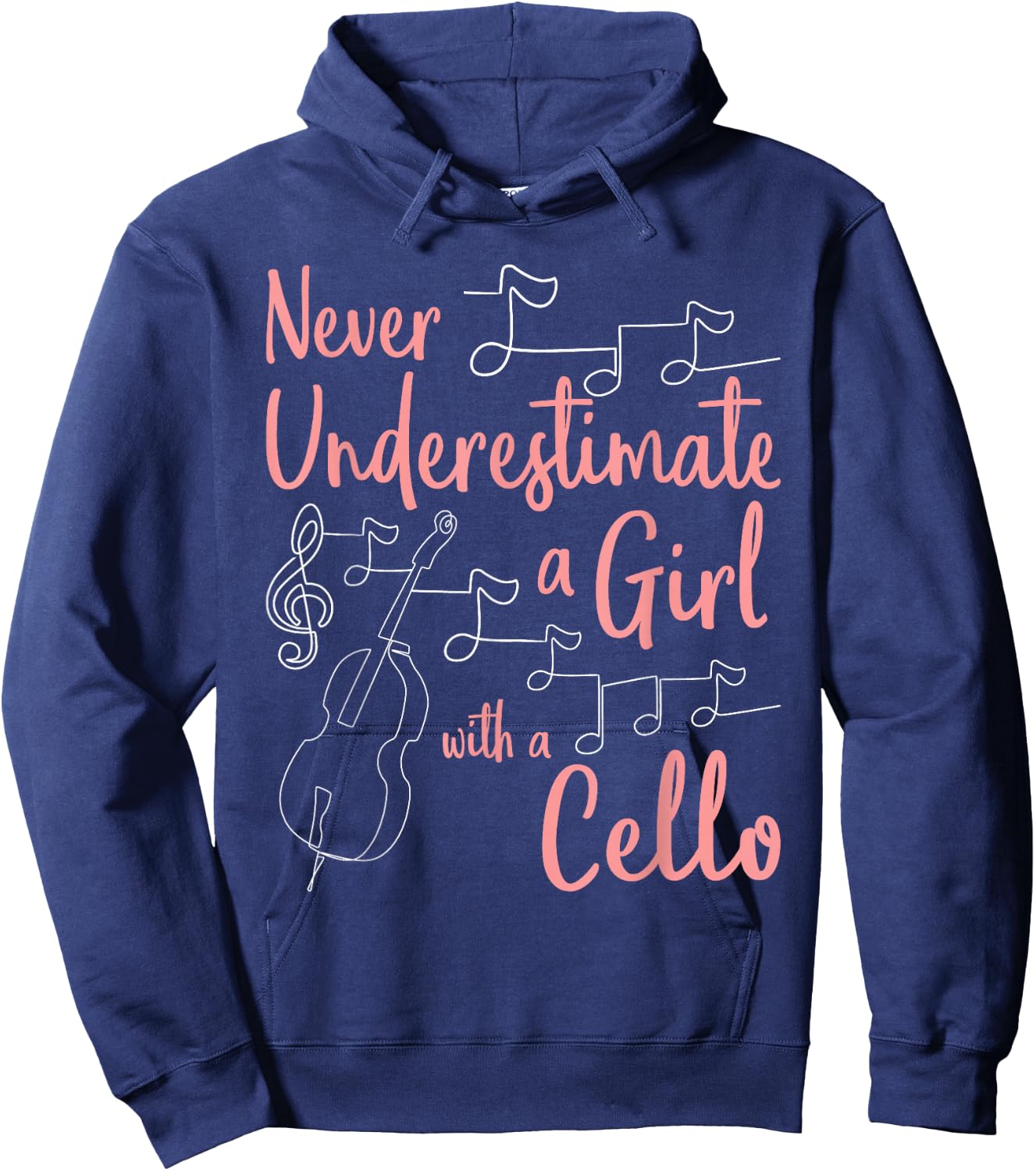 Never Underestimate A Girl With A Cello Player Cellist Hoodie - Hoodie | Navy