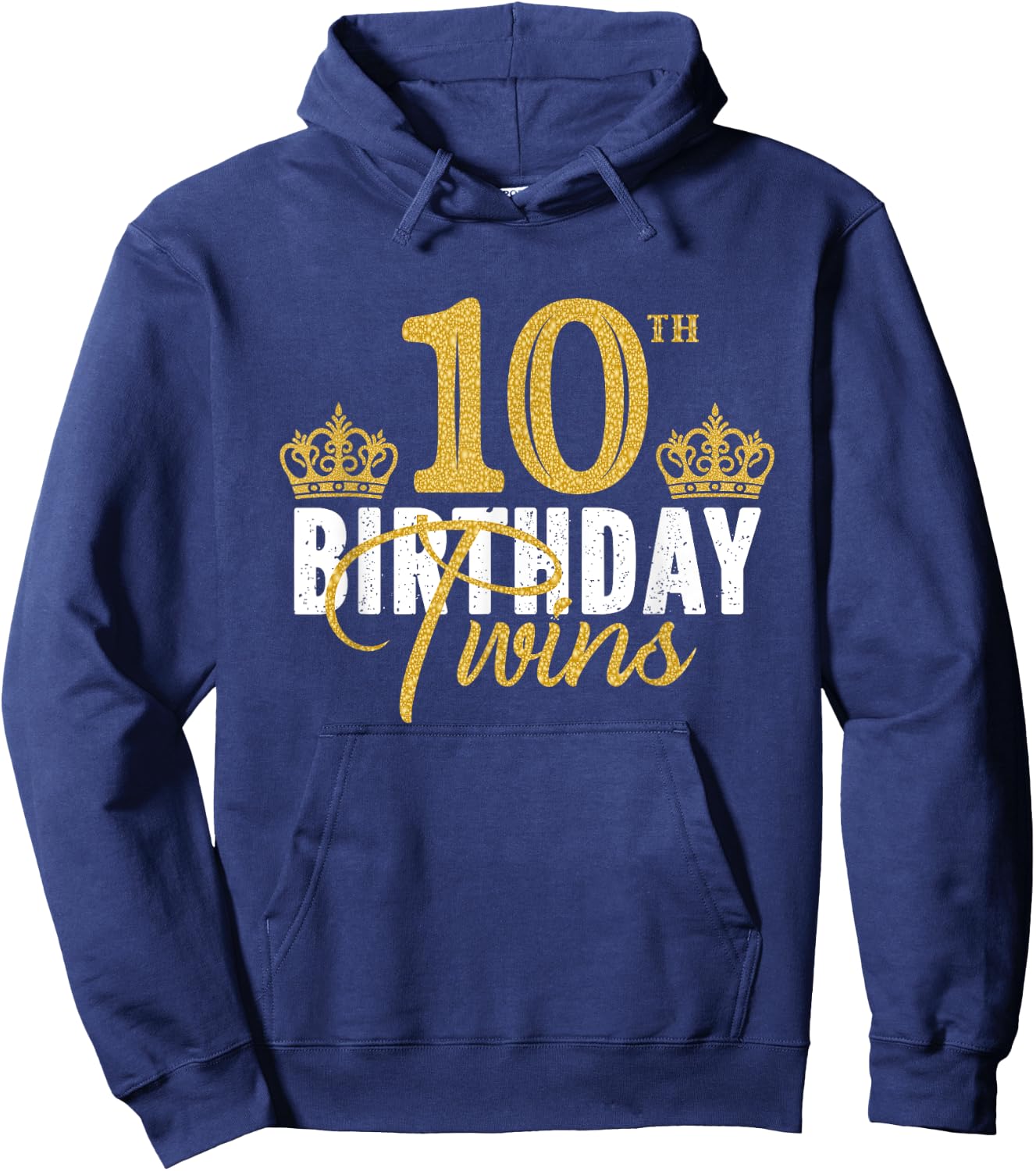 10th Birthday Twins 10 Years Old Party Idea For Boy And Girl Hoodie - Hoodie | Navy