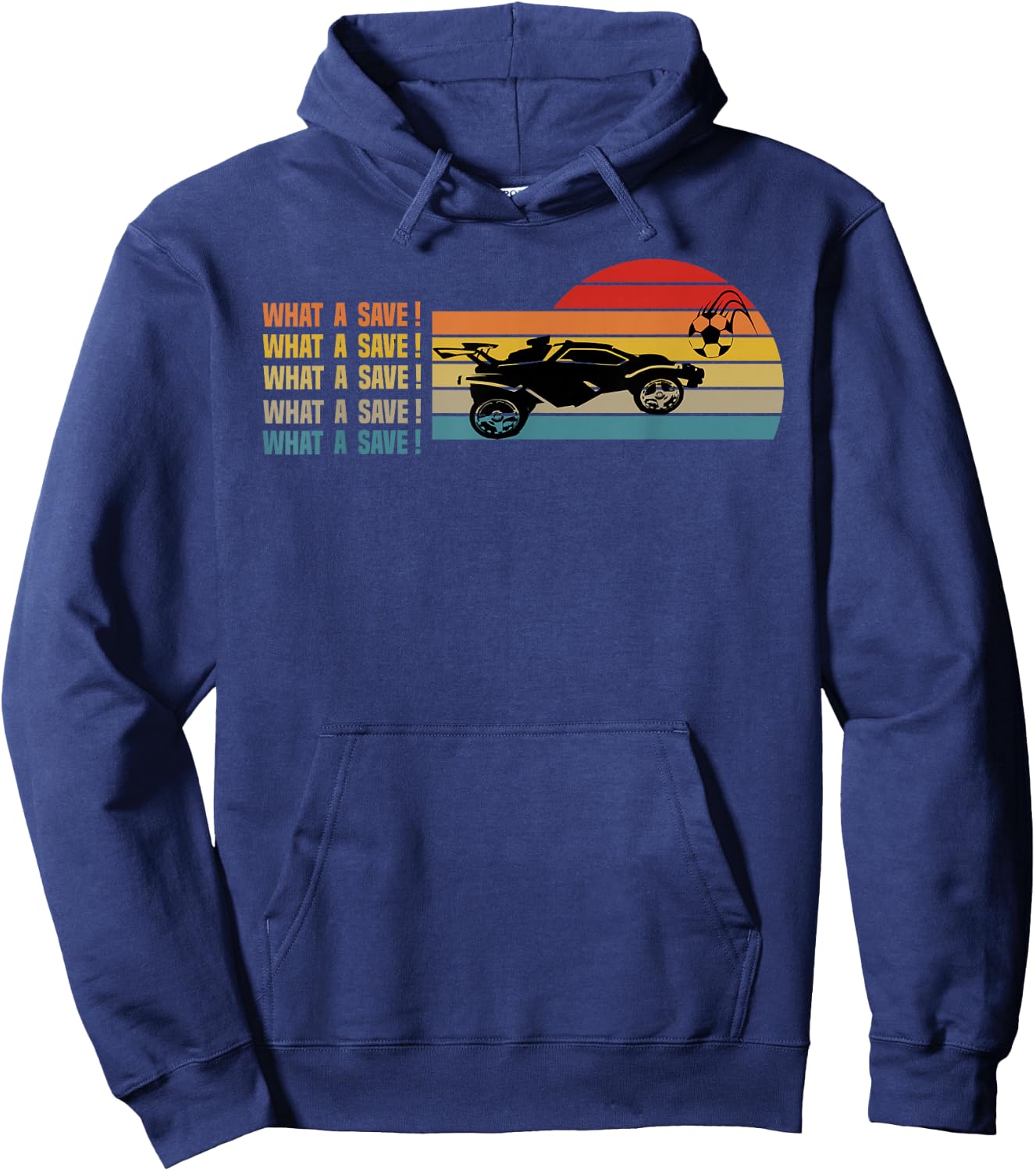 What a Rescue Vintage Retro Rocket Football car League Hoodie - Hoodie | Navy