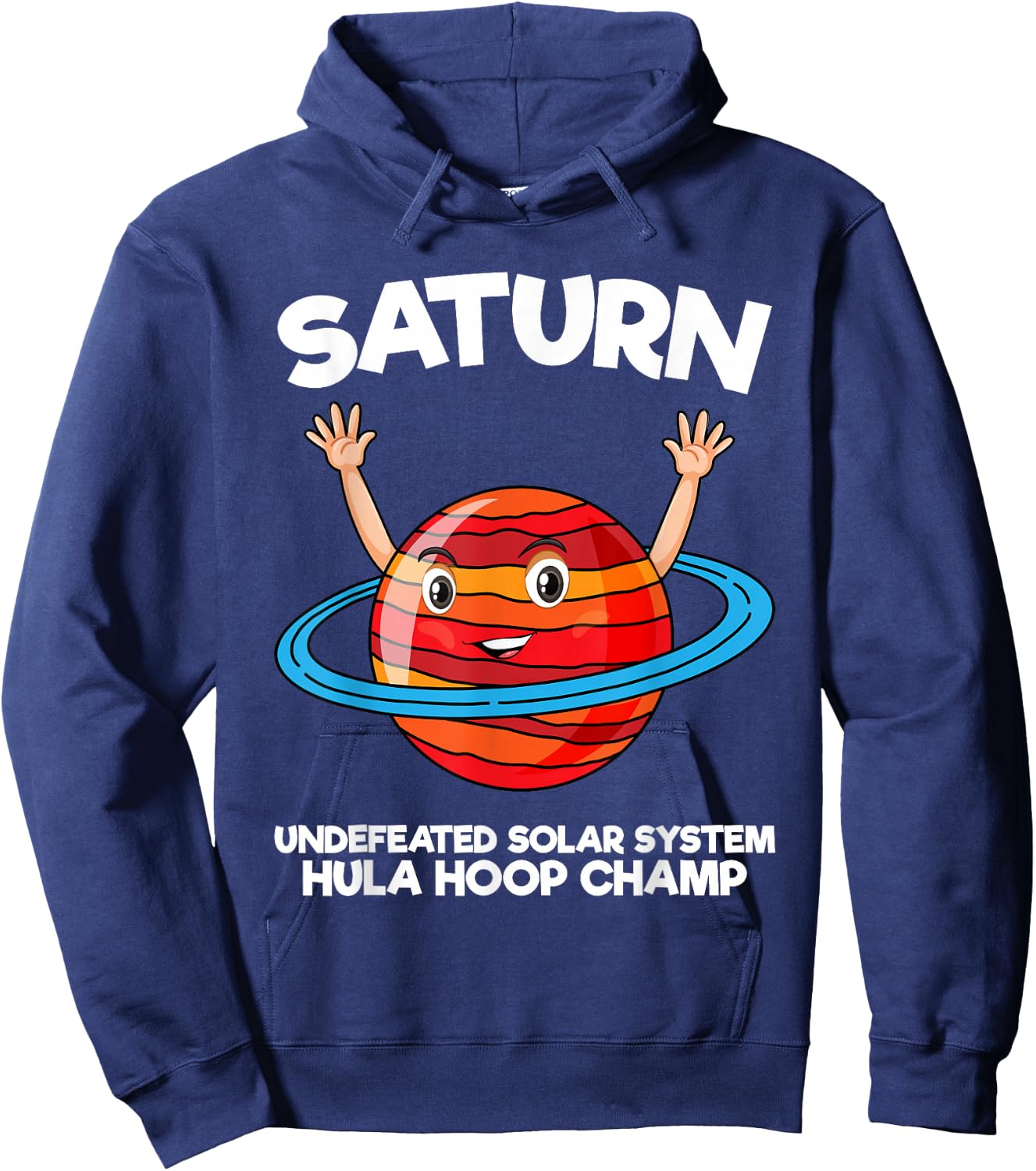 Funny Kids Saturn Undefeated Solar System Hula Hoop Champ Hoodie - Hoodie | Navy