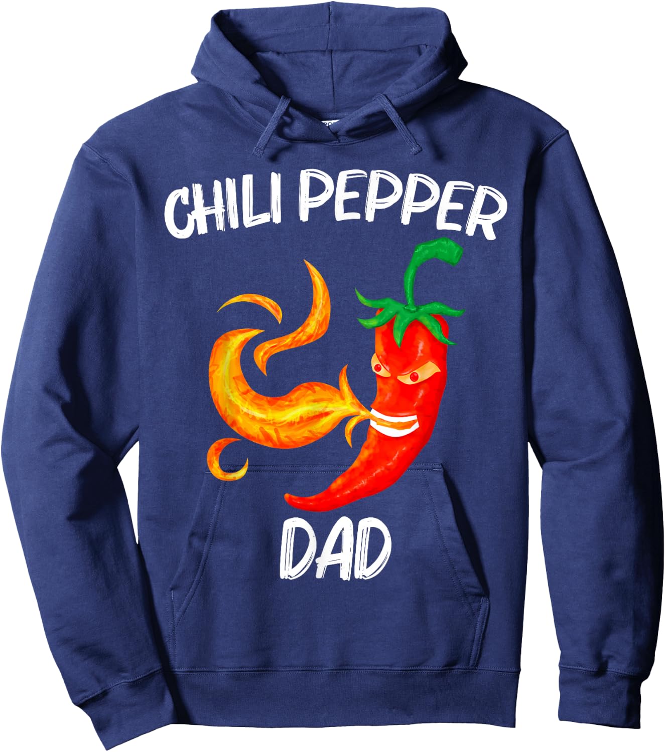 Funny Chili Pepper For Dad Father Red Spicy Flaming Jalapeno Hoodie - Hoodie | Navy
