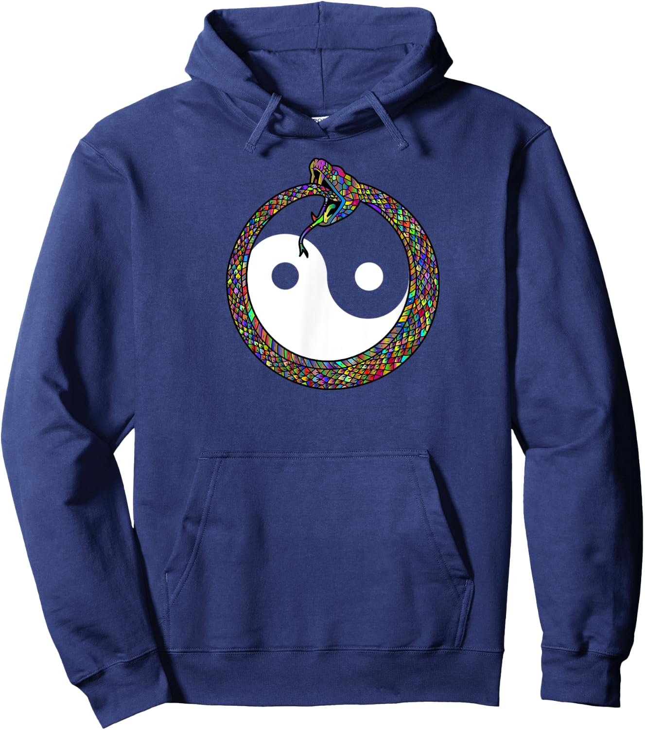 Ouroboros Yin Yang Rainbow Snake Feng Shui Ying Yang Taoism Hoodie - Hoodie | Navy