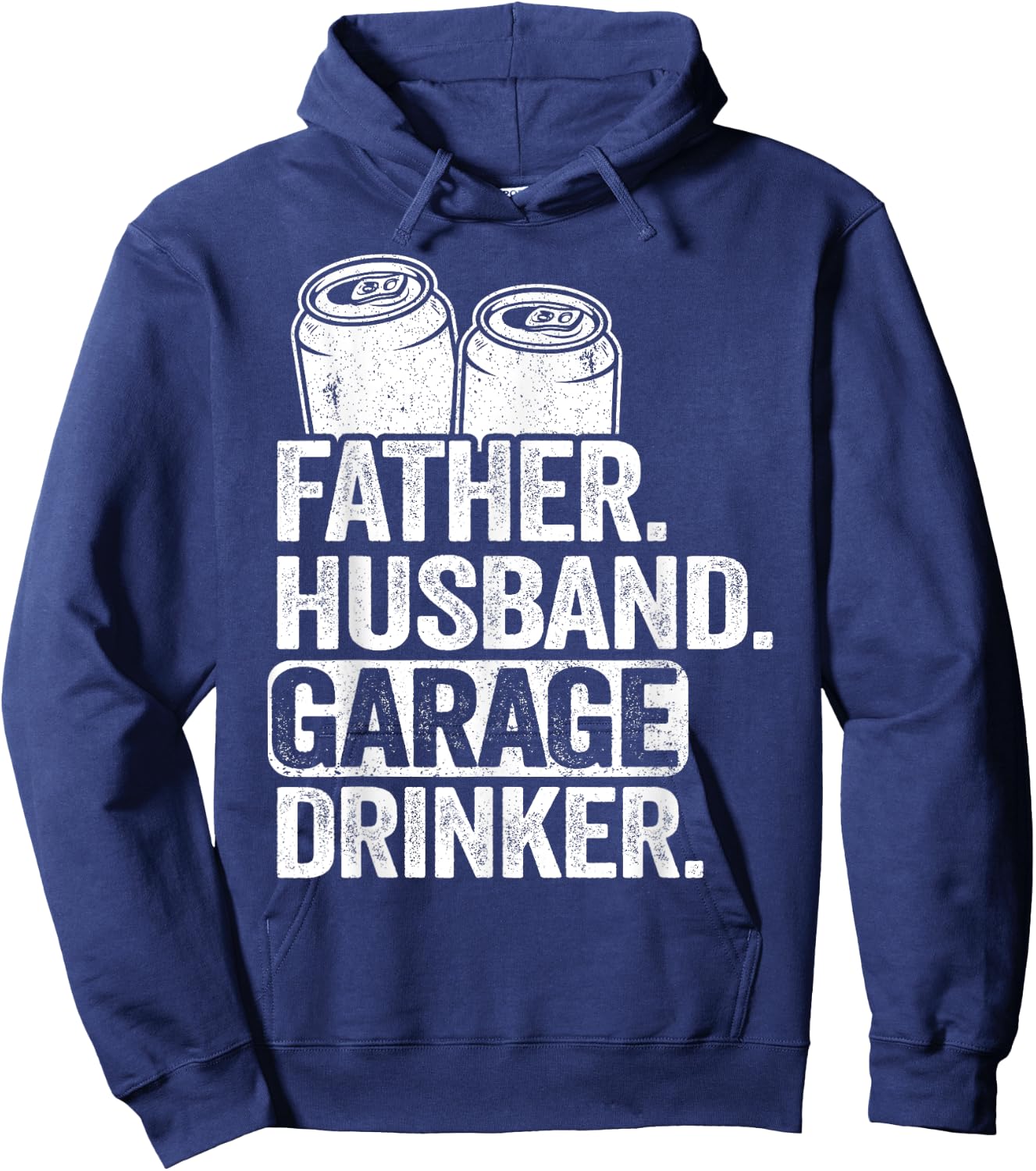 Beer Drinking Vintage Dad Father Husband Garage Drinker Hoodie - Hoodie | Navy