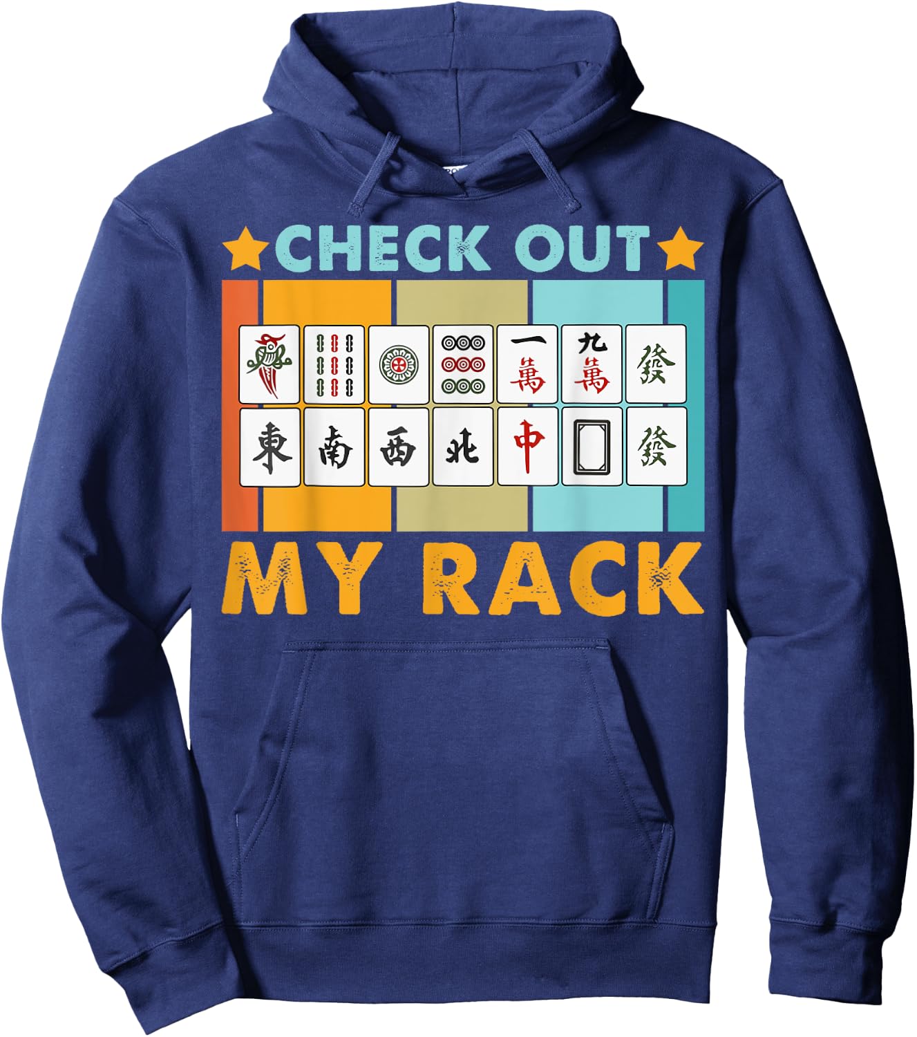 Mahjong Player Mahjong Lover Chinese Check Out My Rack Hoodie - Hoodie | Navy