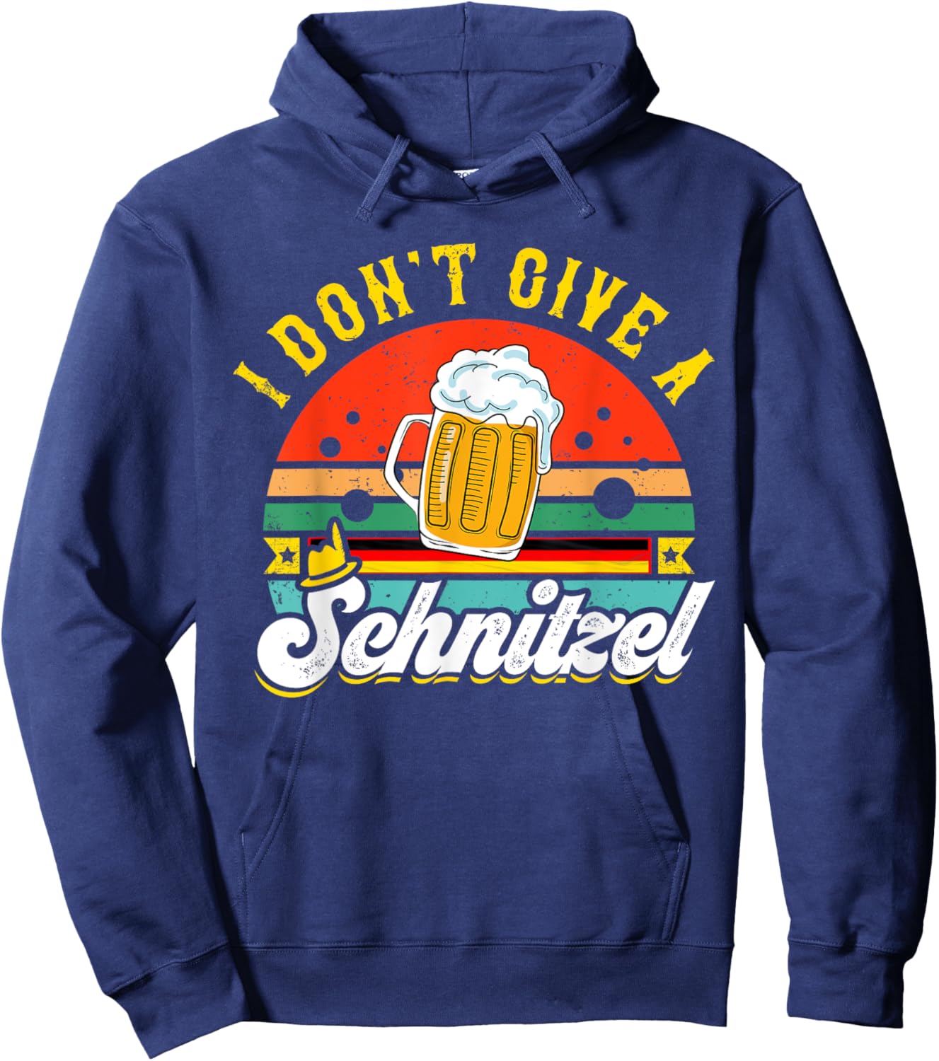 I Don't Give A Schnitzel Funny Lederhosen Gift Oktoberfest Hoodie - Hoodie | Navy